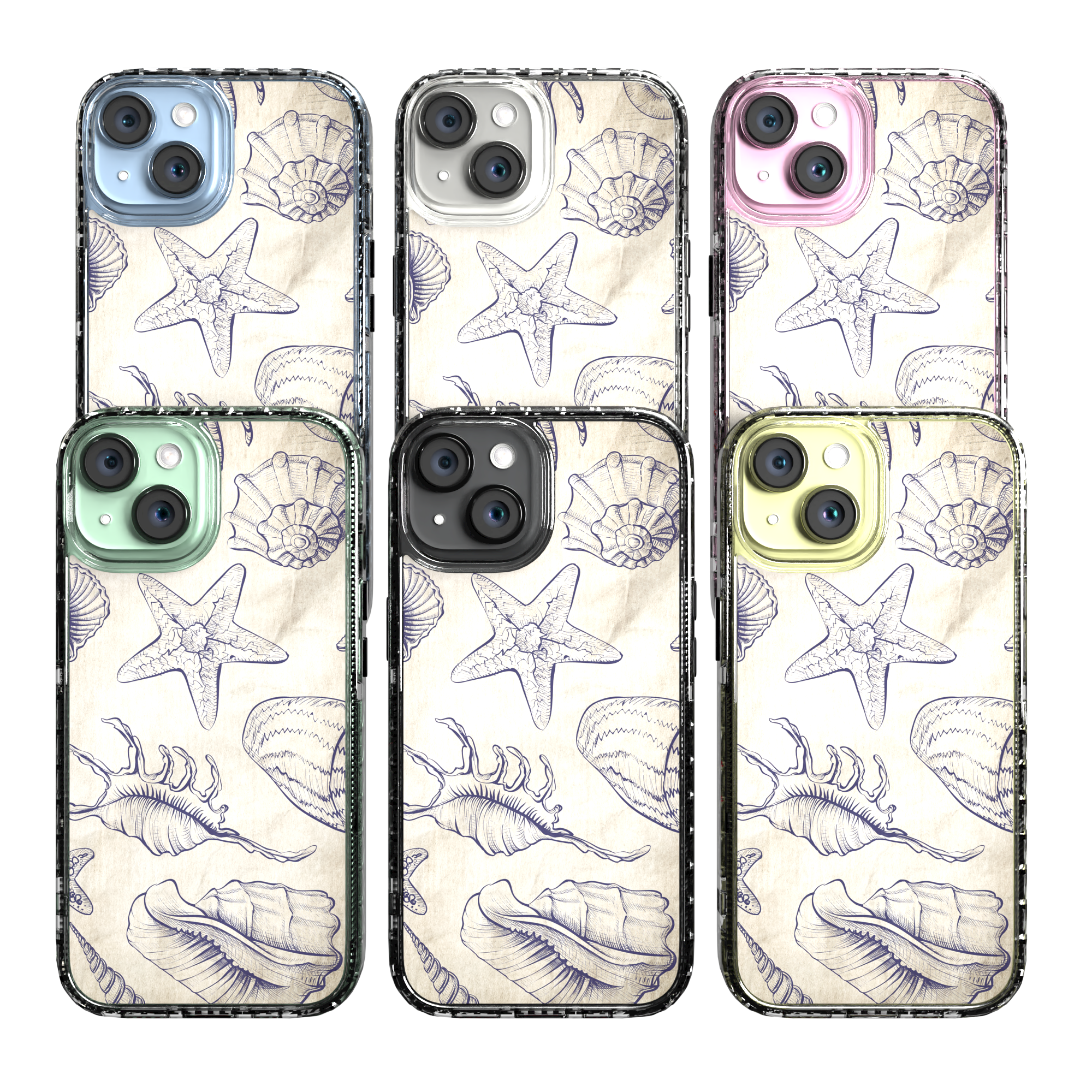 iPhone 15 Series | MagSafe ® | Coastal Collection - Coastal Seashell Case Apple iPhone 15 / Crystal Clear
