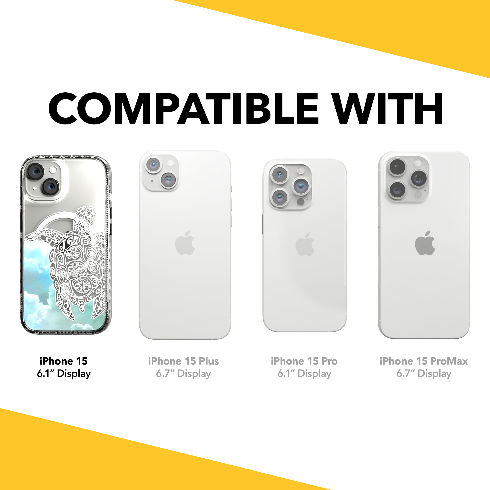iPhone 15 Series | MagSafe ® | Coastal Collection - Turtle Case Apple iPhone 15 / Crystal Clear