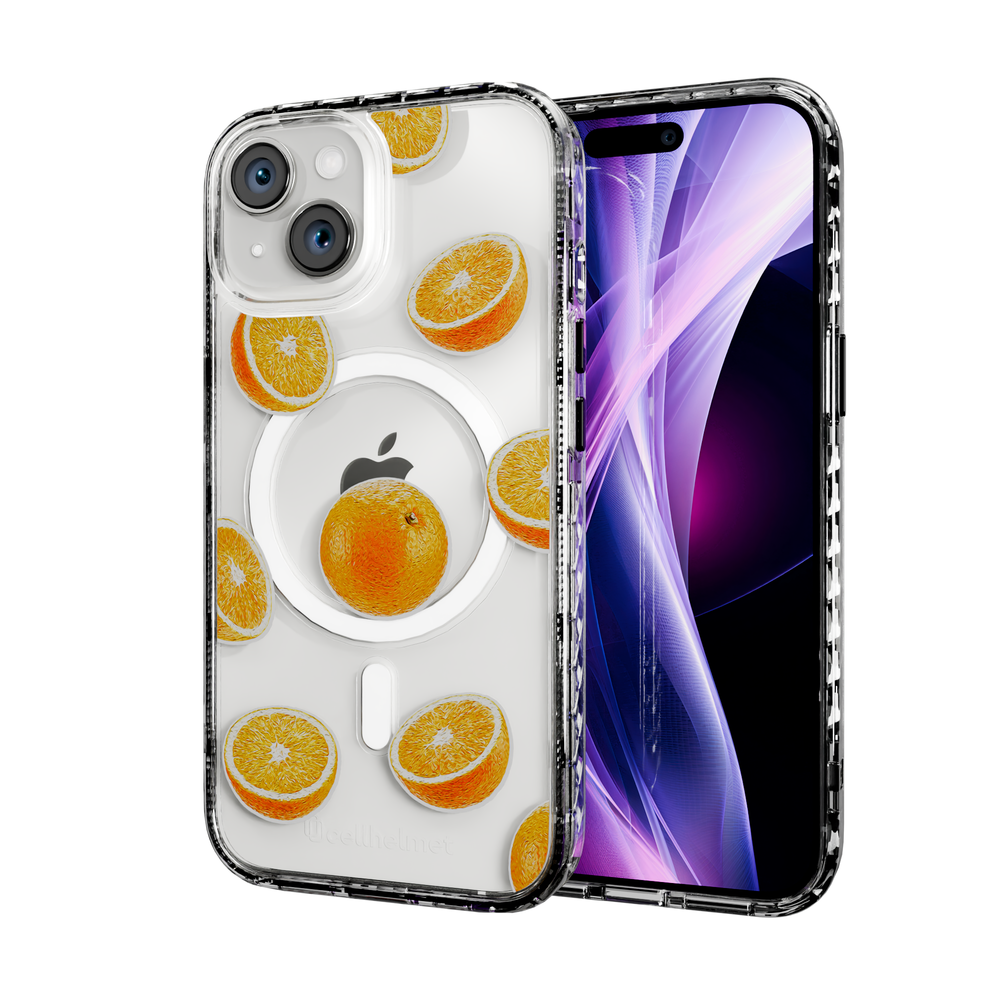 Orange Zest | Protective MagSafe Case | Fruits Collection for Apple iPhone 15 Series Apple iPhone 15 / Crystal Clear