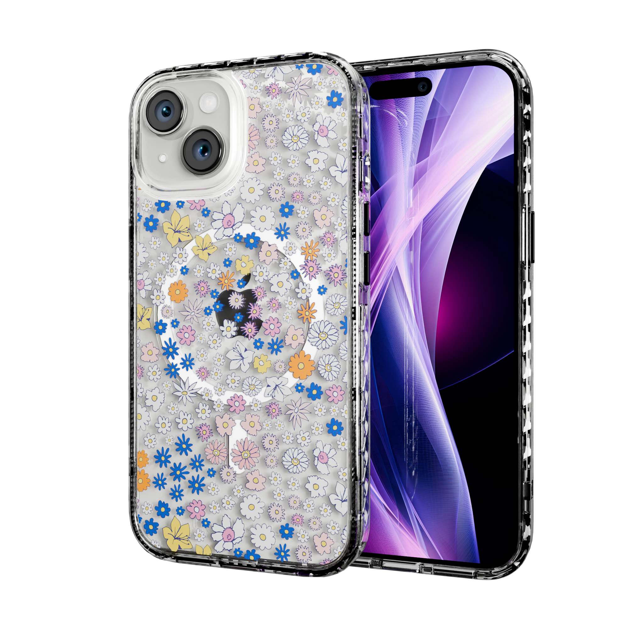 Wild Blossom | Protective MagSafe Case | Flower Series for Apple iPhone 15 Series Apple iPhone 15 / Crystal Clear