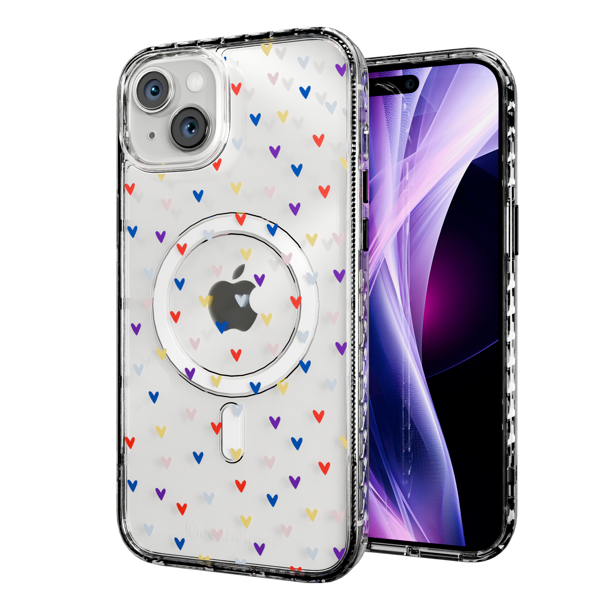 Adoring Amore | Protective MagSafe Case | Heart Series for Apple iPhone 15 Series Apple iPhone 15 Plus / Crystal Clear