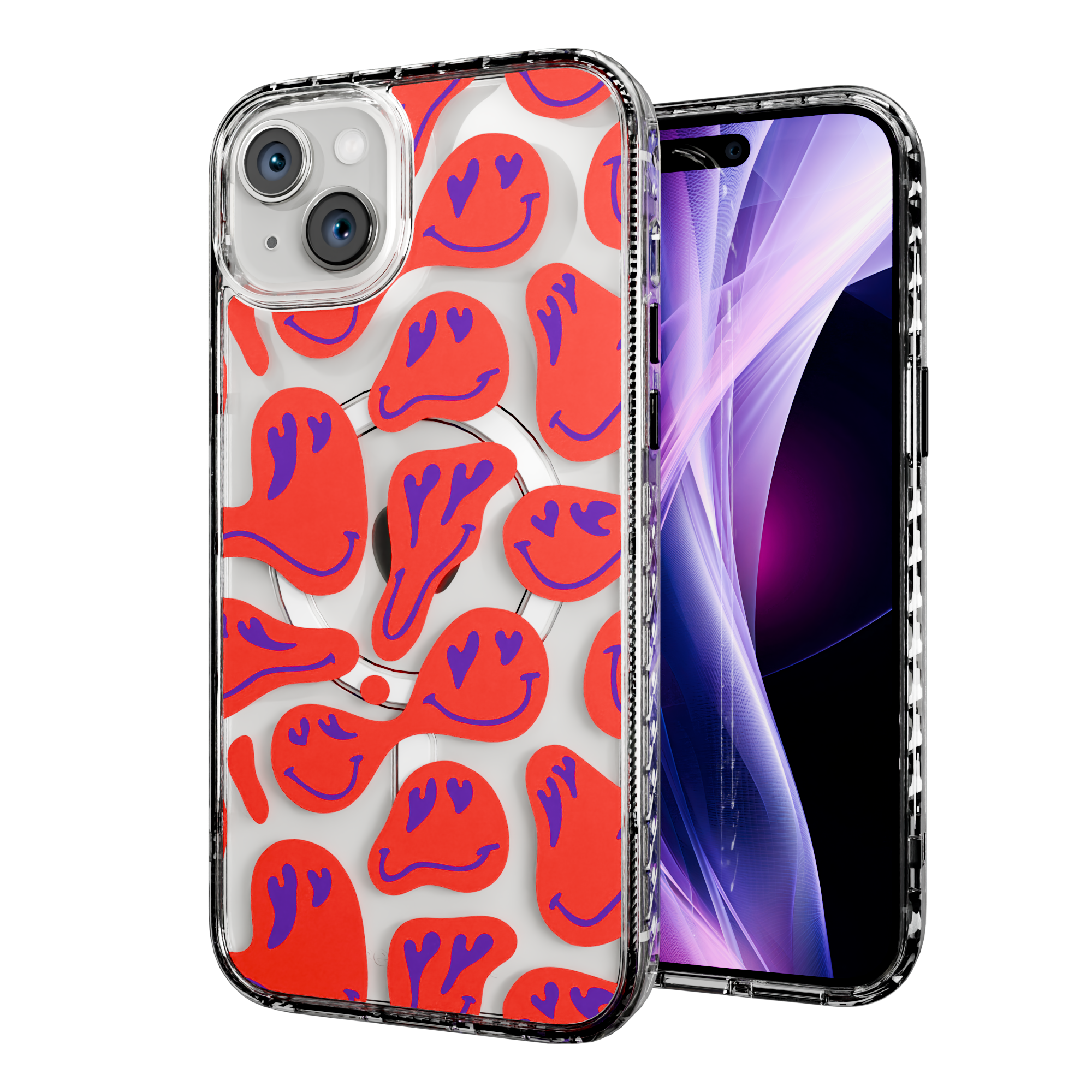 Melting Bliss | Protective MagSafe Melted Smile Case | Hearts & Smiles Collection for Apple iPhone 15 Series Apple iPhone 15 Plus / Crystal Clear