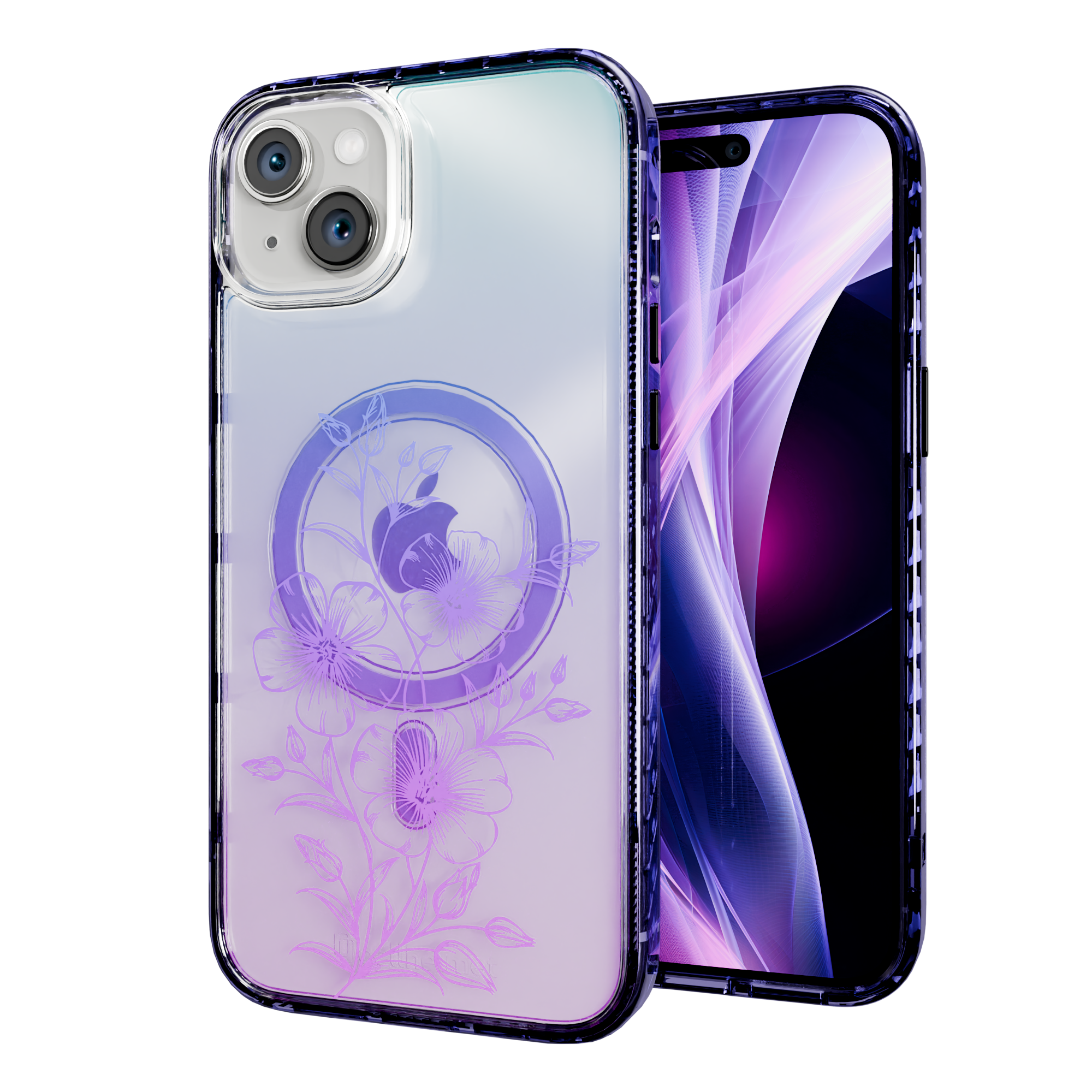 Lilac Haze | Protective MagSafe Case | Ombre Bouquet Collection for Apple iPhone 15 Series Apple iPhone 15 Plus / Midnight Lilac
