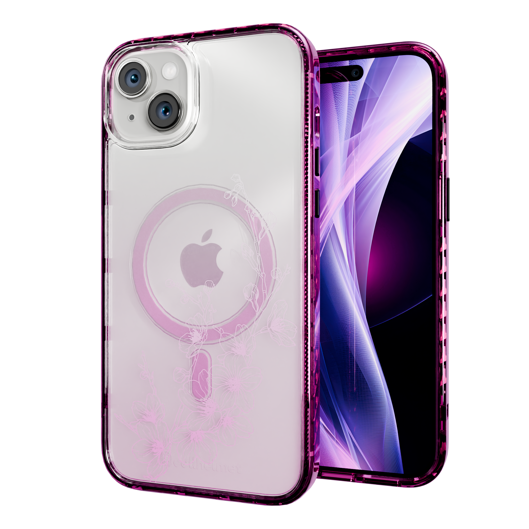 Ballet Blush | Protective MagSafe Case | Ombre Bouquet Collection for Apple iPhone 15 Series Apple iPhone 15 Plus / Vivid Magenta