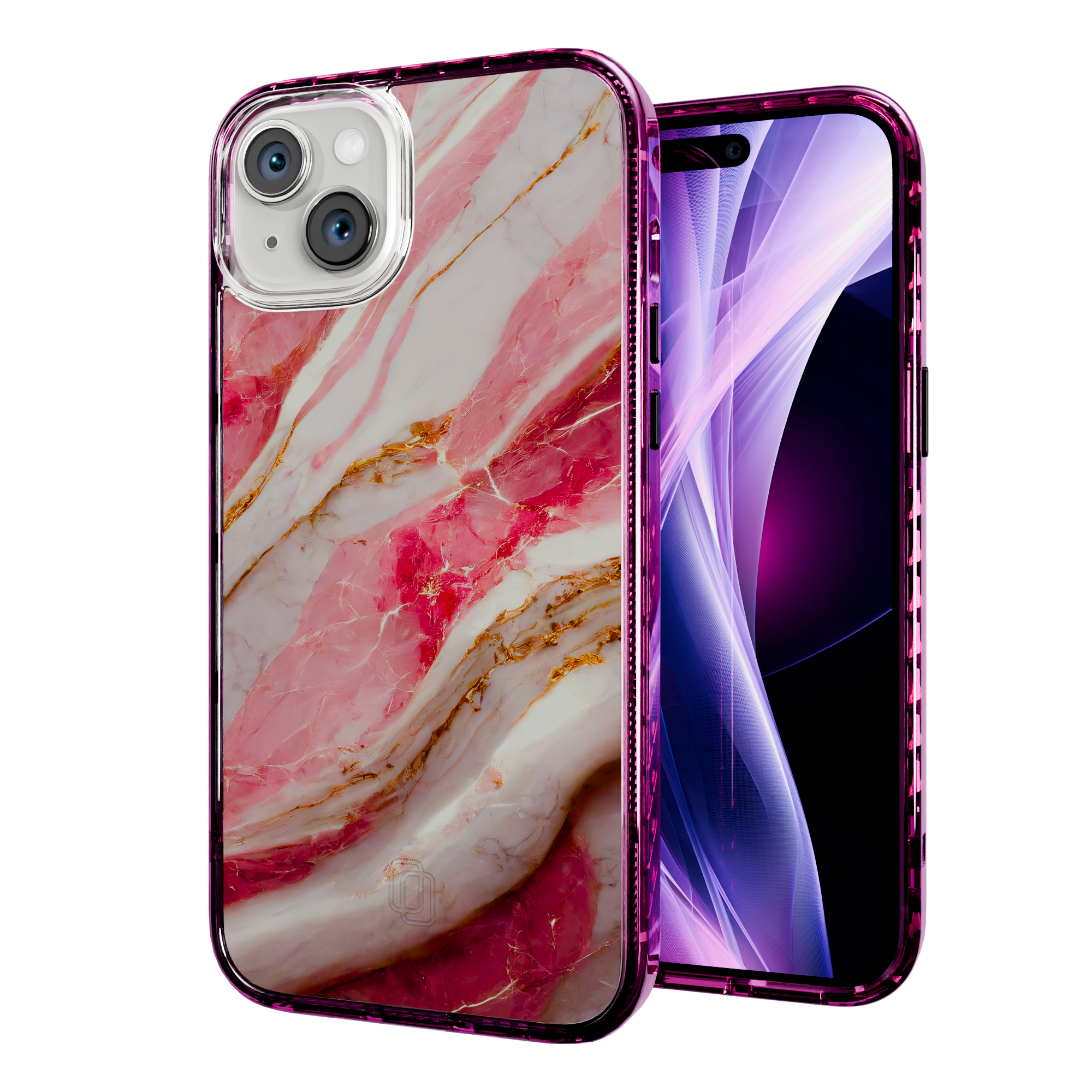 New Dawn | Protective MagSafe Pink Marble Case | Marble Stone Collection for Apple iPhone 15 Series Apple iPhone 15 Plus / Vivid Magenta