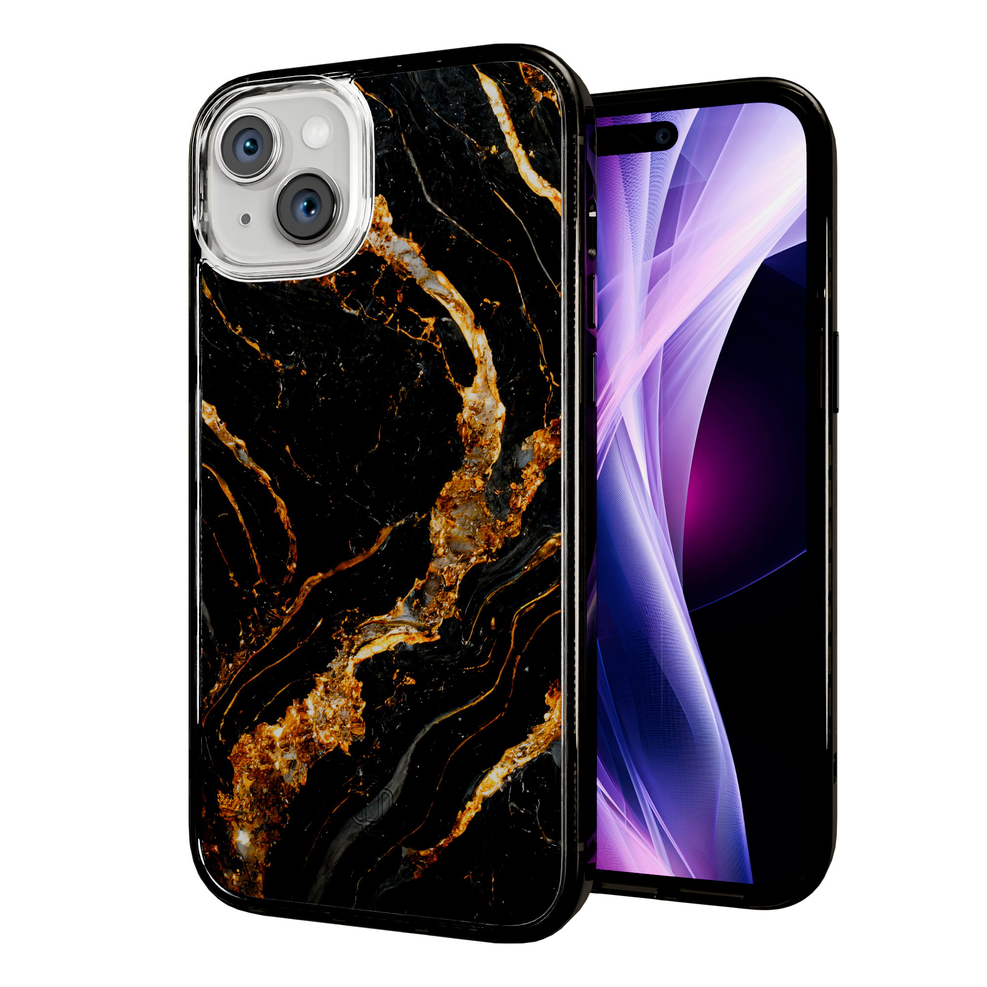 Dark Knight | Protective MagSafe Case | Marble Stone Series for Apple iPhone 15 Series Apple iPhone 15 Plus / Onyx Black