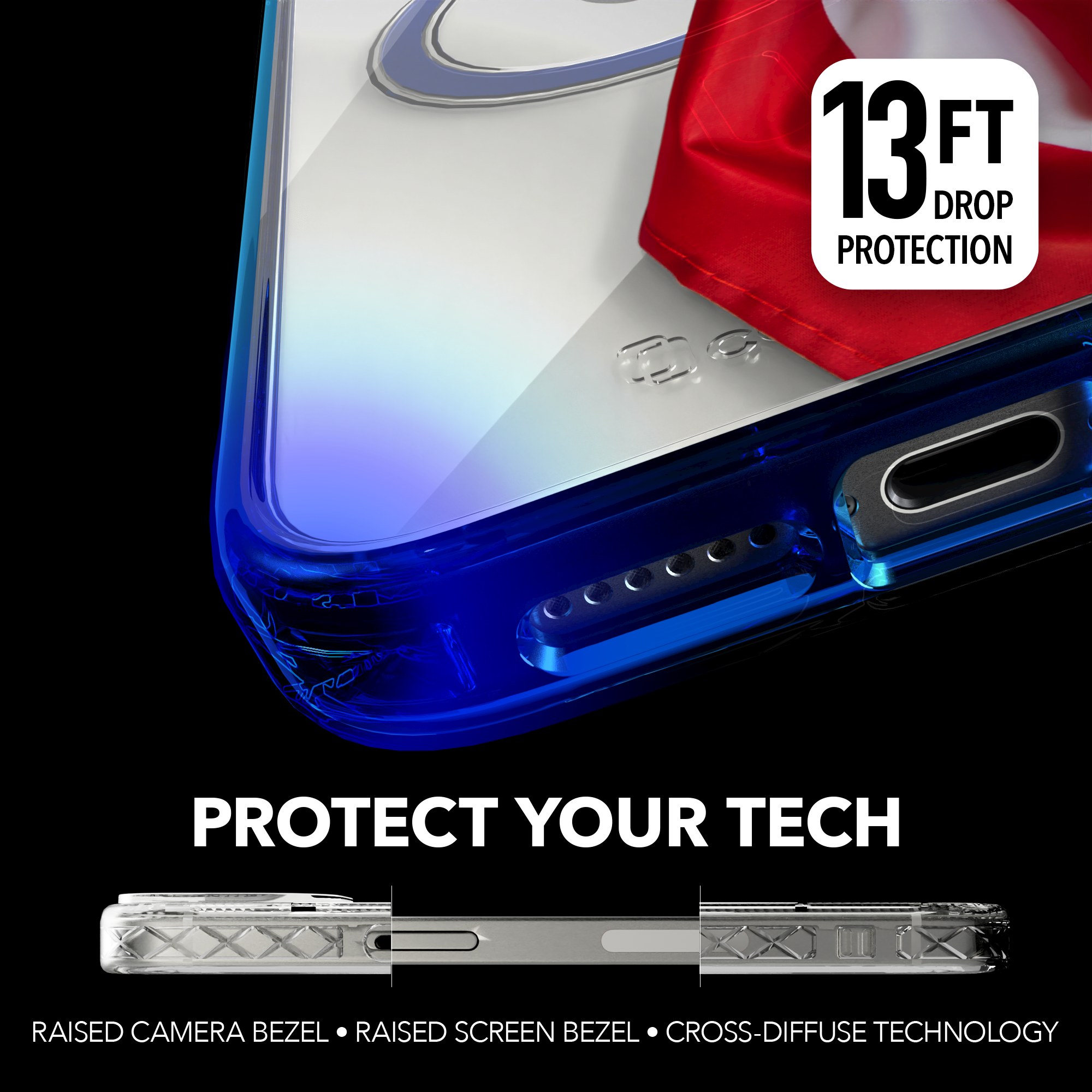 Resilient Spirit | We The People Series | Custom MagSafe Case Design for Apple iPhone 15 Series Apple iPhone 15 Pro Max / Bermuda Blue