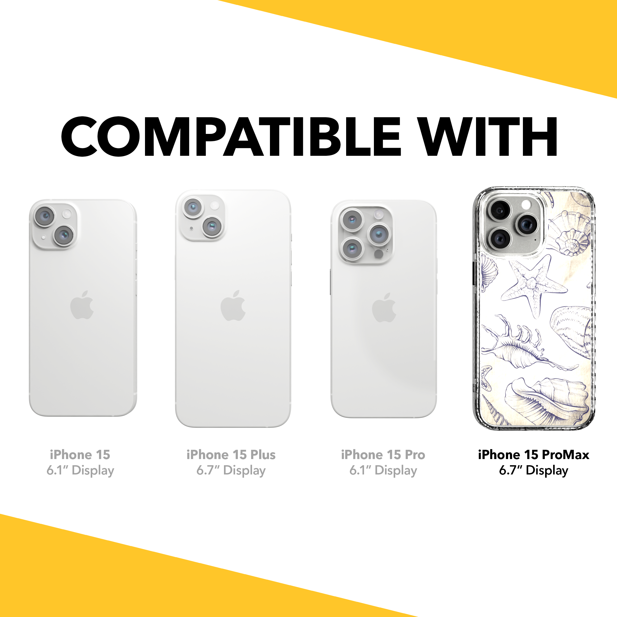 iPhone 15 Series | MagSafe ® | Coastal Collection - Coastal Seashell Case Apple iPhone 15 Pro Max / Crystal Clear