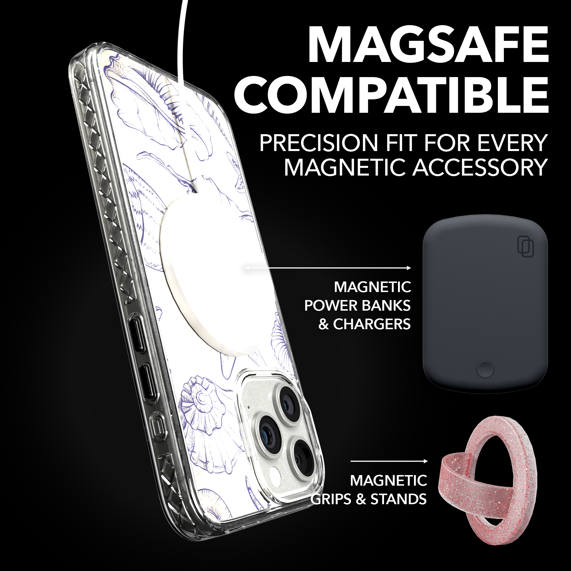 iPhone 15 Series | MagSafe ® | Coastal Collection - Coastal Seashell Case Apple iPhone 15 Pro Max / Crystal Clear