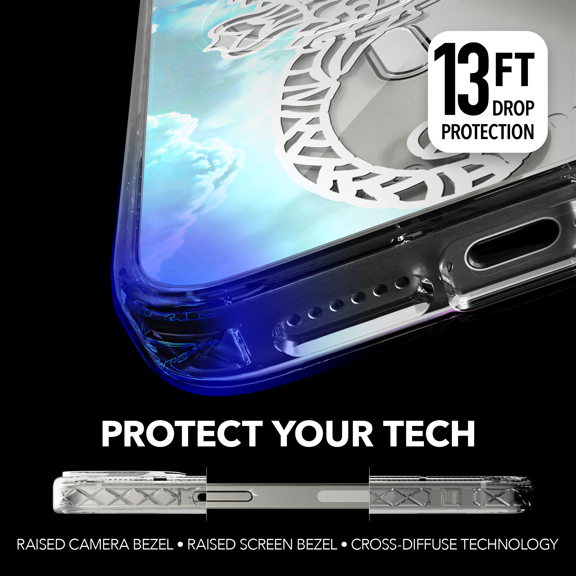 iPhone 15 Series | MagSafe ® | Coastal Collection - Blue Ocean Case Apple iPhone 15 Pro Max / Crystal Clear