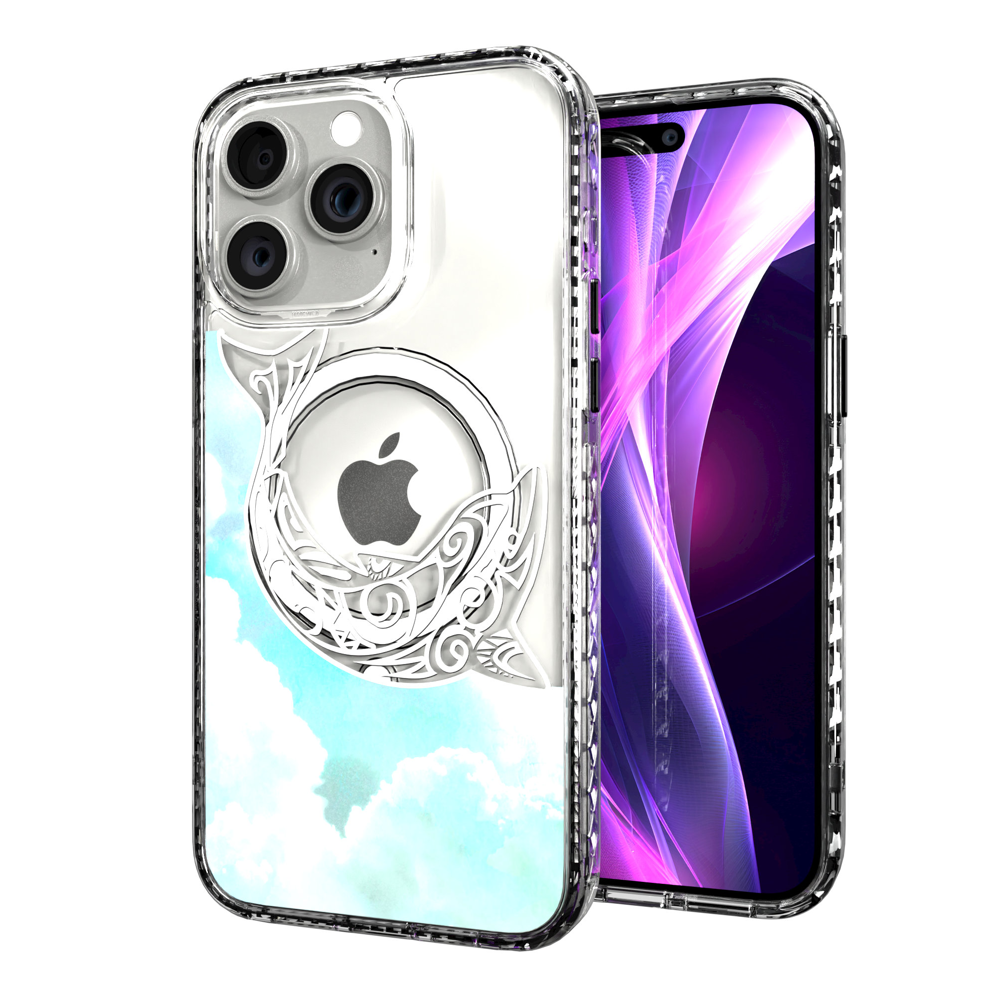 iPhone 15 Series | MagSafe ® | Coastal Collection - Light Blue Whale Case Apple iPhone 15 Pro Max / Crystal Clear
