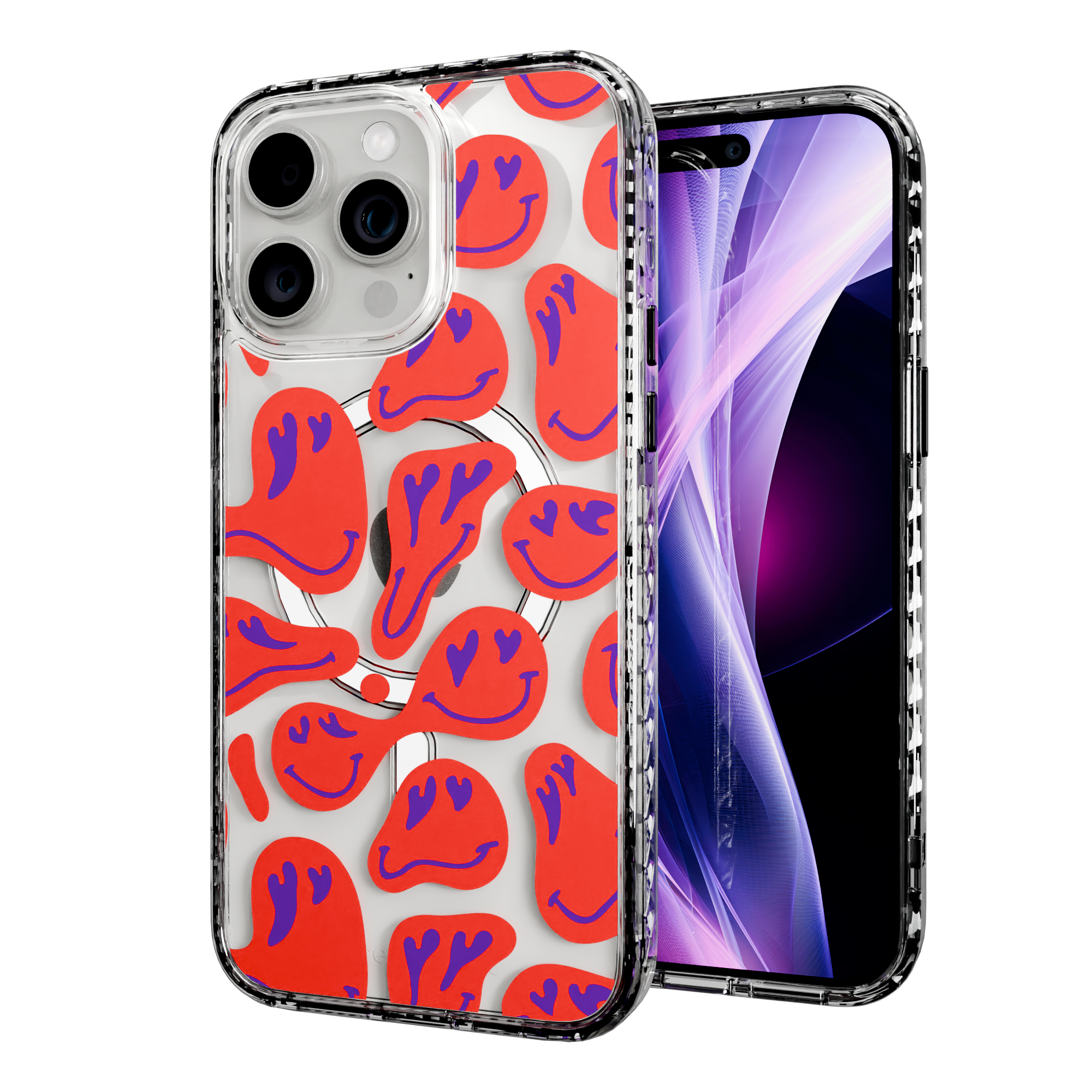 Melting Bliss | Protective MagSafe Melted Smile Case | Hearts & Smiles Collection for Apple iPhone 15 Series Apple iPhone 15 Pro Max / Crystal Clear