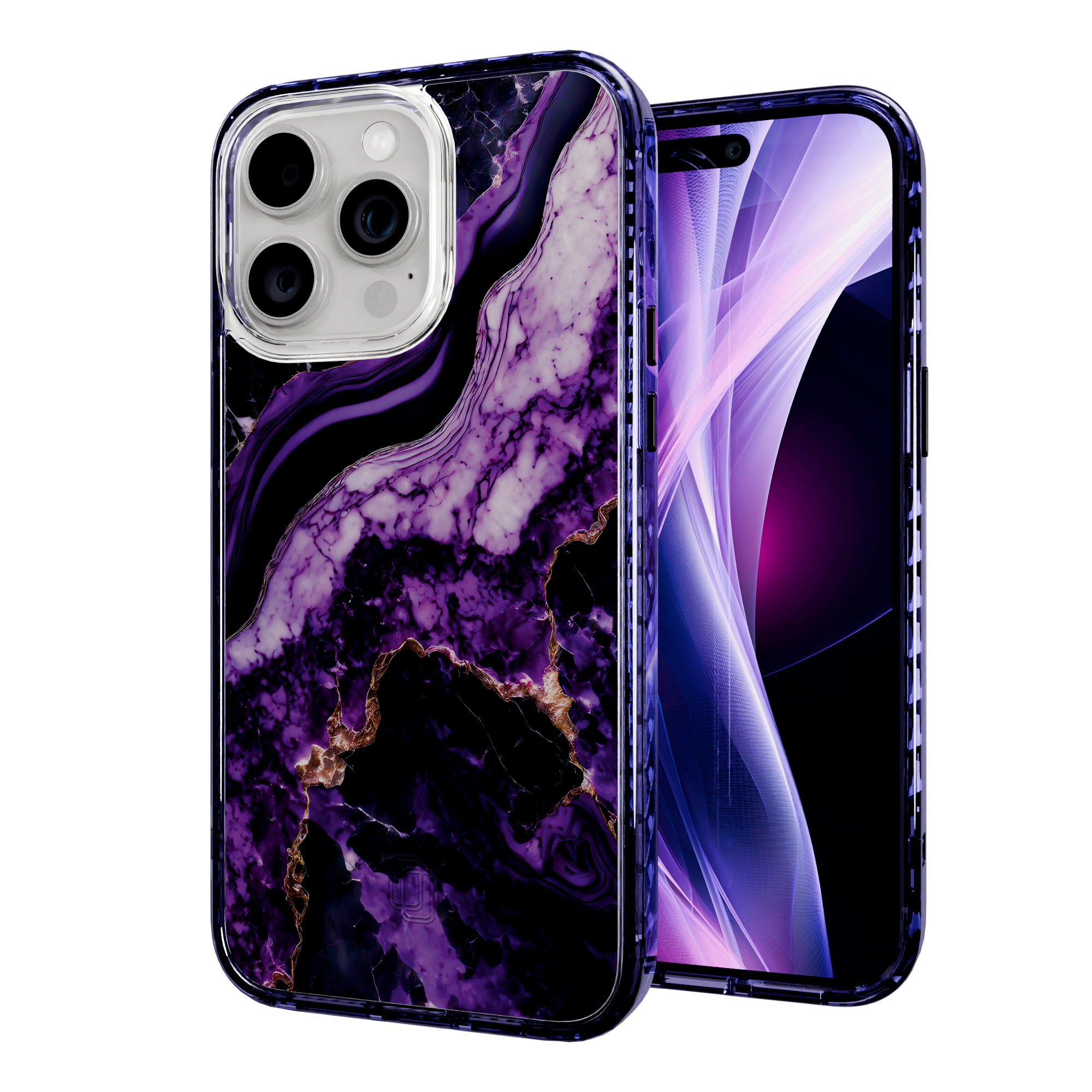Falling Dusk | Protective MagSafe Case | Marble Stone Series for Apple iPhone 15 Series Apple iPhone 15 Pro Max / Midnight Lilac