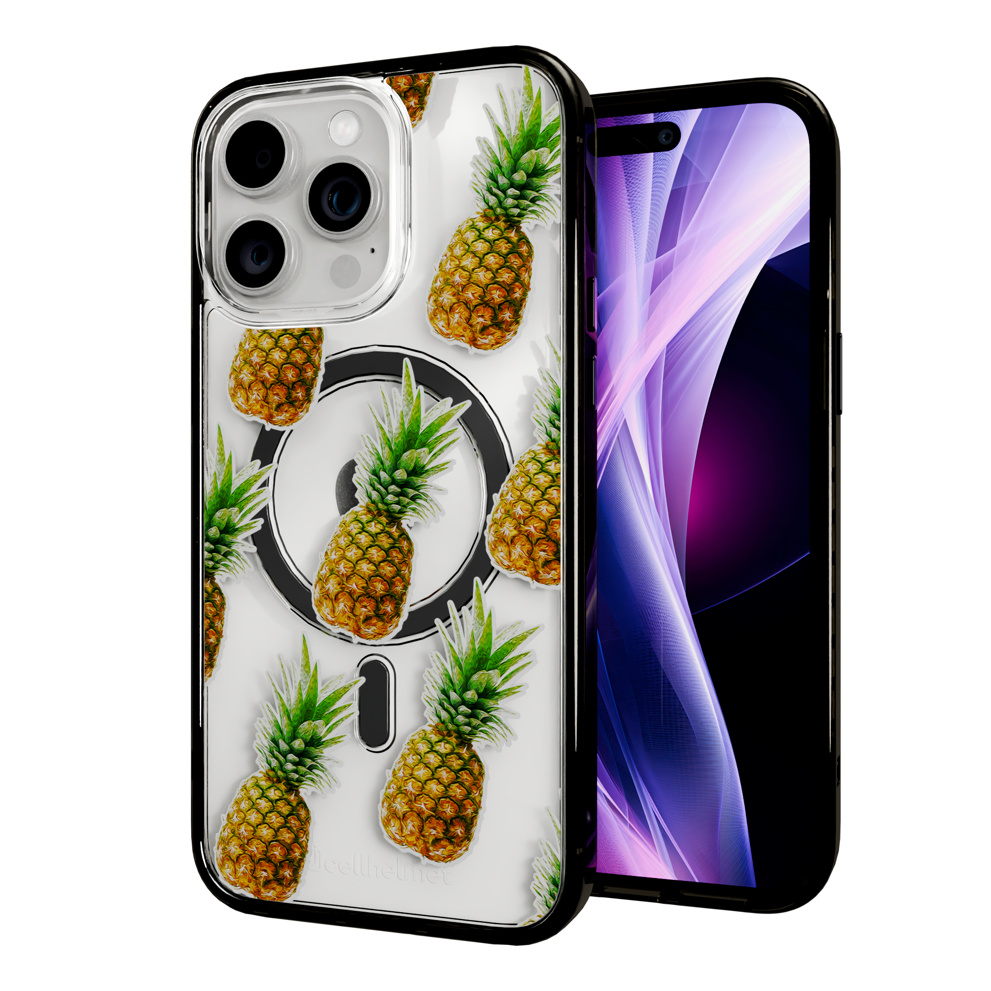 Pineapple Splash | Protective MagSafe Case | Fruits Collection for Apple iPhone 15 Series Apple iPhone 15 Pro Max / Onyx Black
