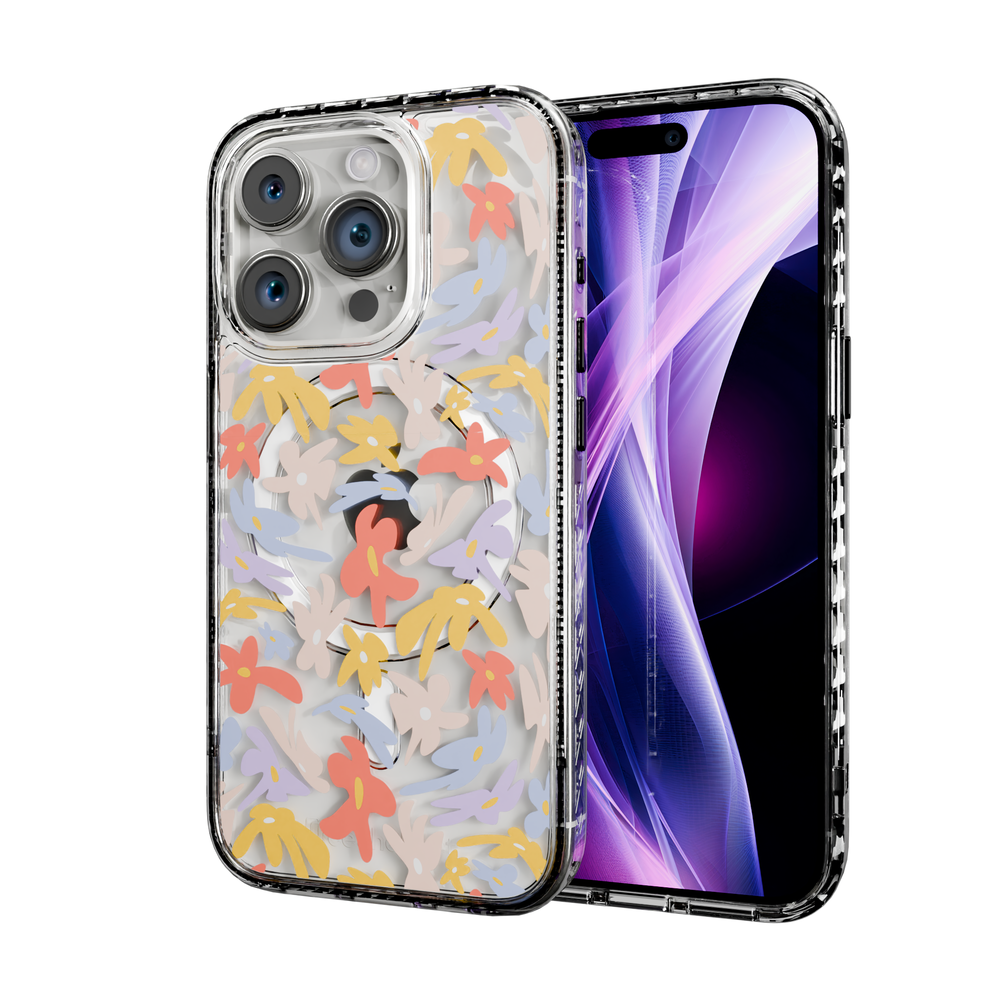 Petal Dreams | Protective MagSafe Case | Flower Series for Apple iPhone 15 Series Apple iPhone 15 Pro / Crystal Clear