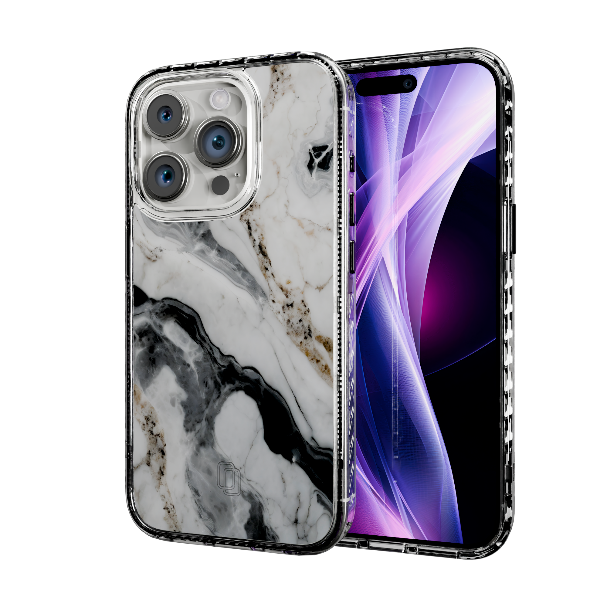 Pure Snow | Protective MagSafe White Marble Case | Marble Stone Collection for Apple iPhone 15 Series Apple iPhone 15 Pro / Crystal Clear