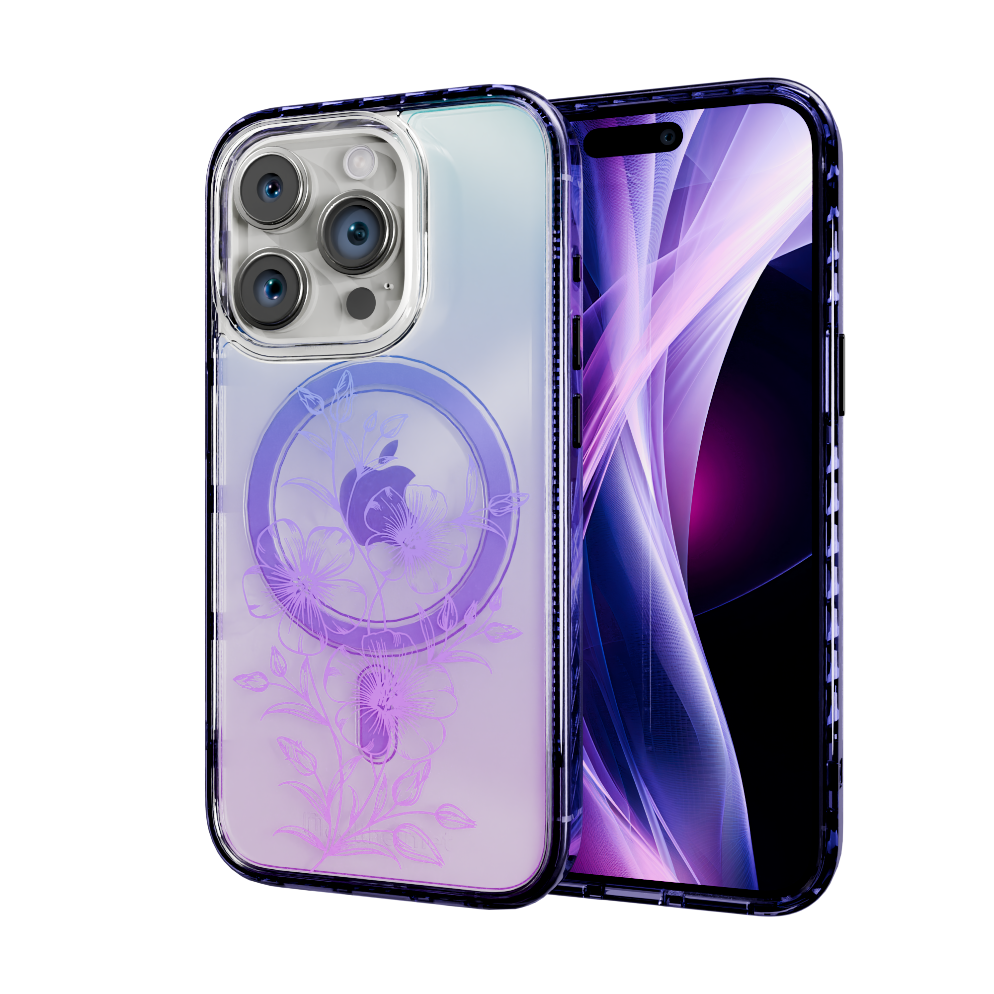 Lilac Haze | Purple Flower Ombre MagSafe Case | Apple iPhone 15 Series Apple iPhone 15 Pro / Midnight Lilac