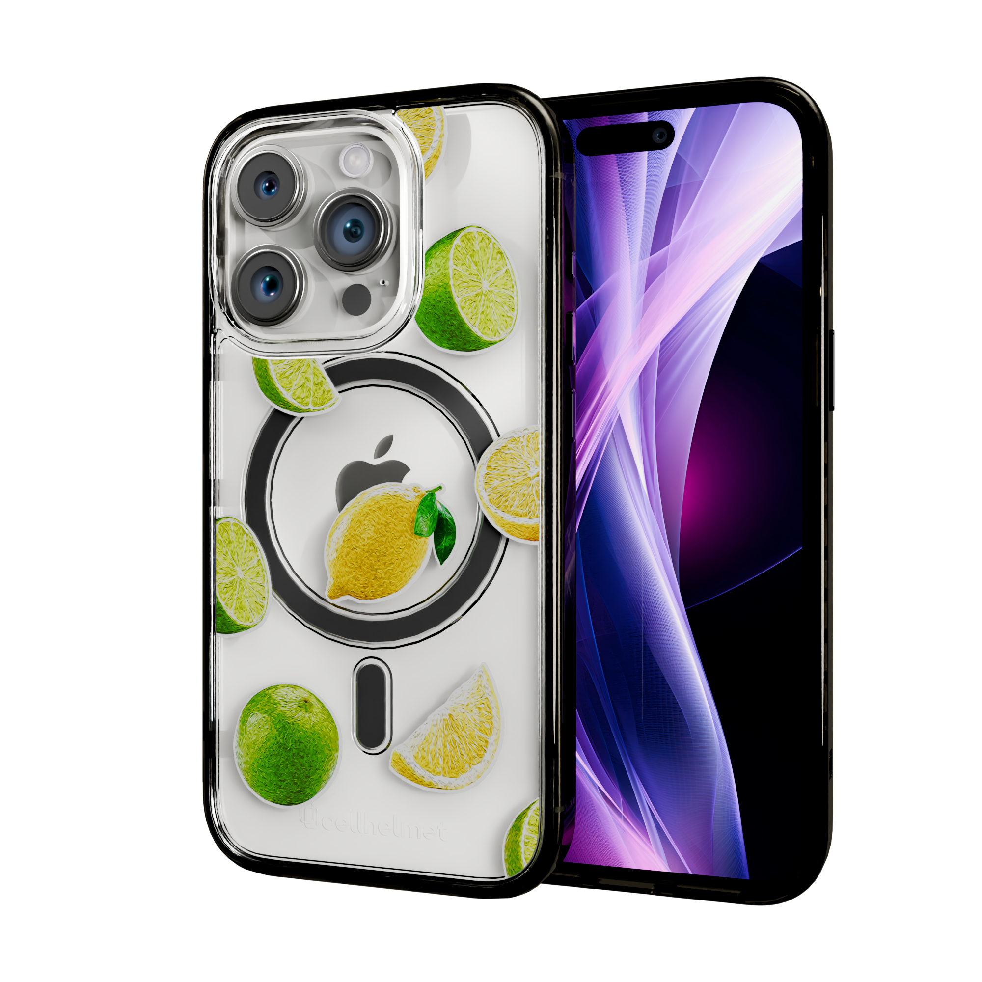Luscious Lime | Protective MagSafe Case | Fruits Collection for Apple iPhone 15 Series Apple iPhone 15 Pro / Onyx Black