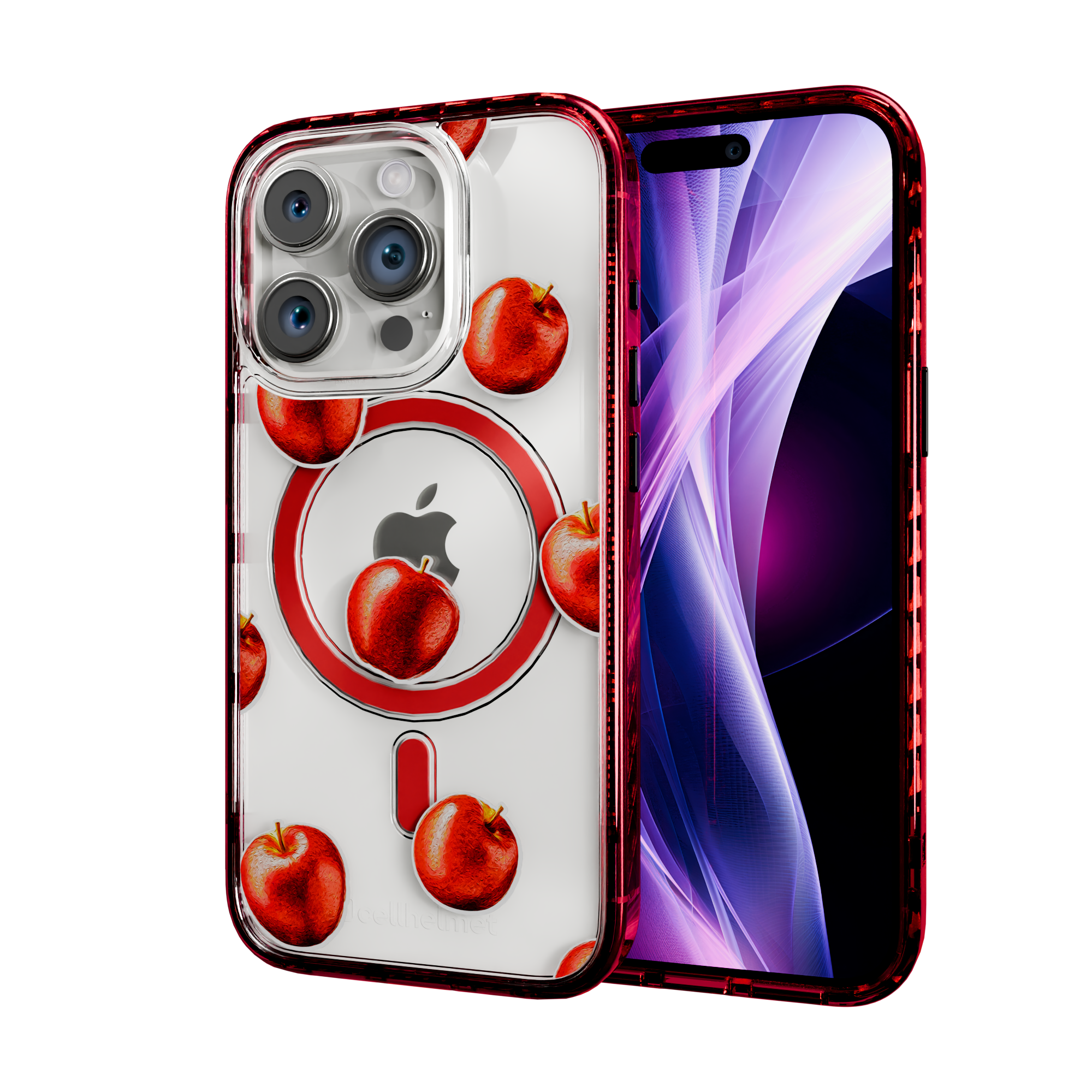 Crisp Apple | Protective MagSafe Case | Fruits Collection for Apple iPhone 15 Series Apple iPhone 15 Pro / Scarlet Red