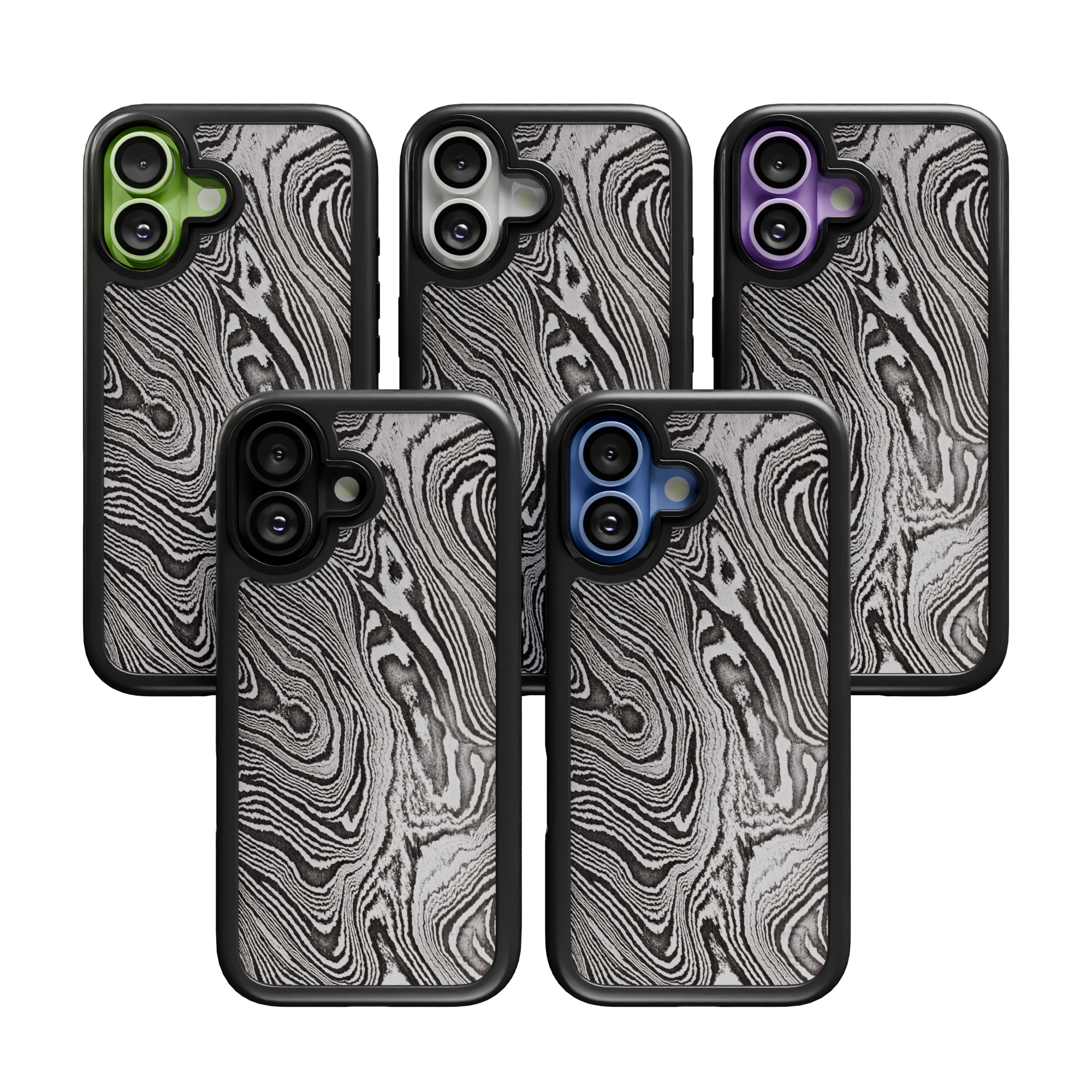 Patriot Collection - Damascus Steel for iPhone 17 Series Damascus Steel / iPhone 17 / Black