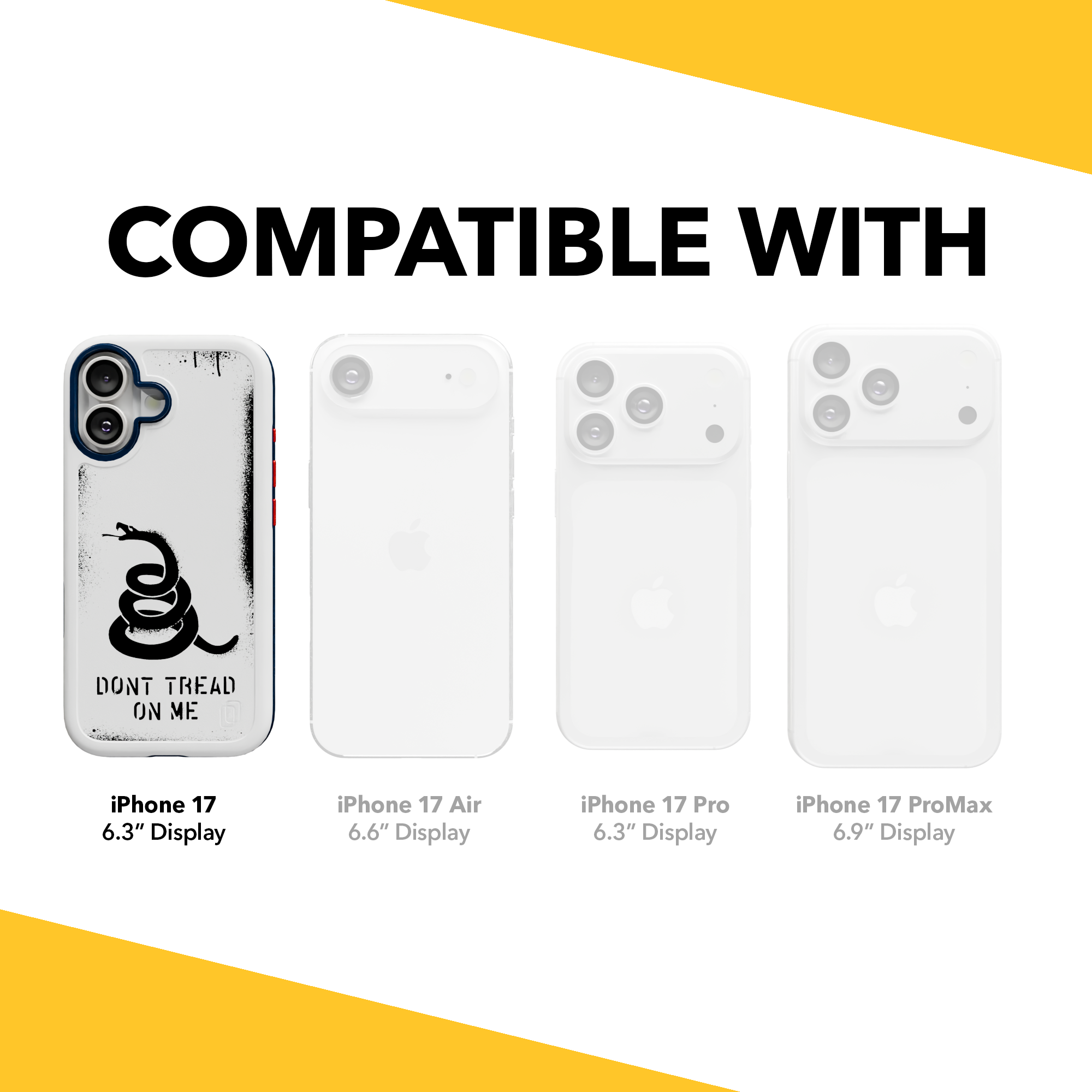 Patriot Collection - Gadsden Stencil for iPhone 17 Series Gadsen Stencil / iPhone 17 / White