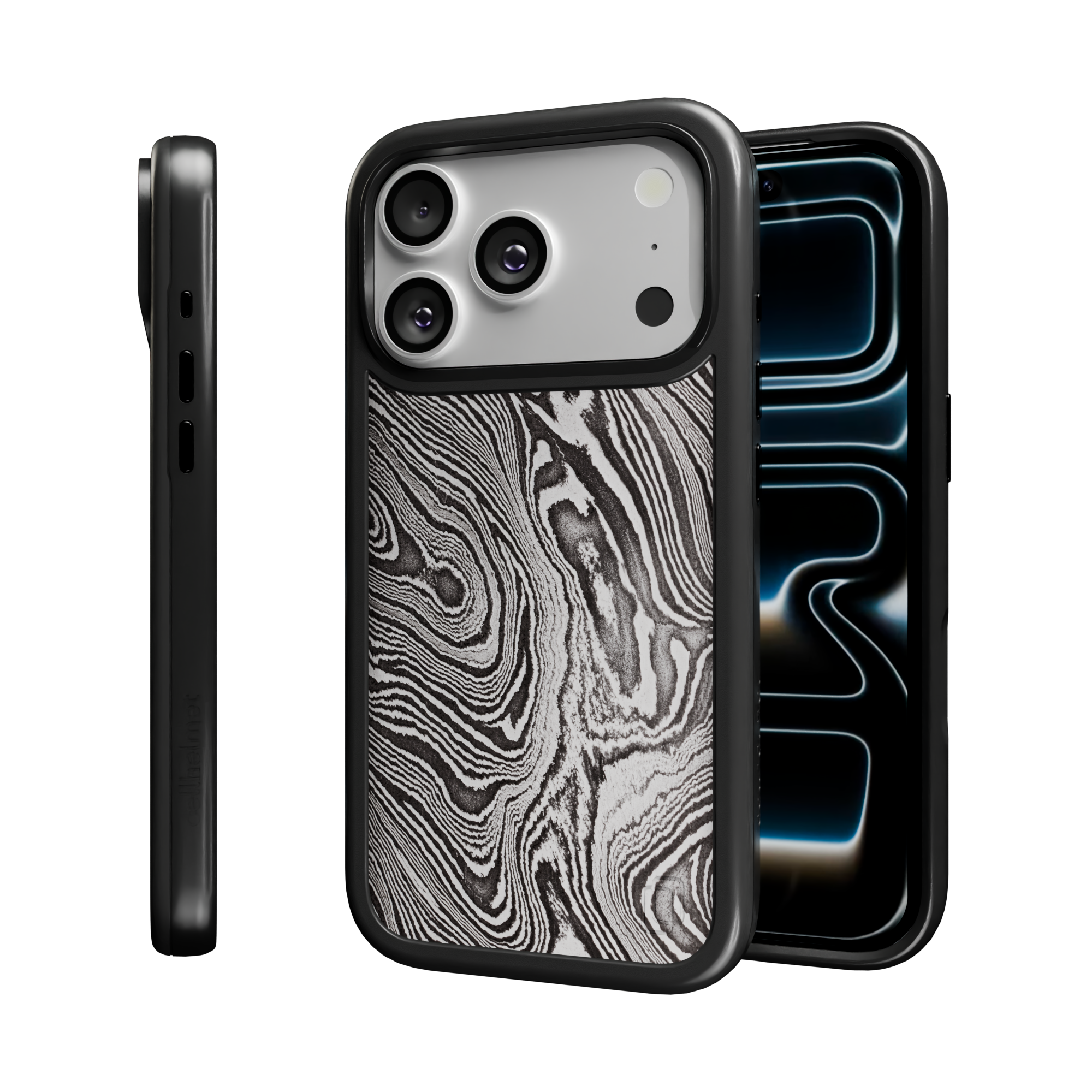 Patriot Collection - Damascus Steel for iPhone 17 Series Damascus Steel / iPhone 17 Pro / Black