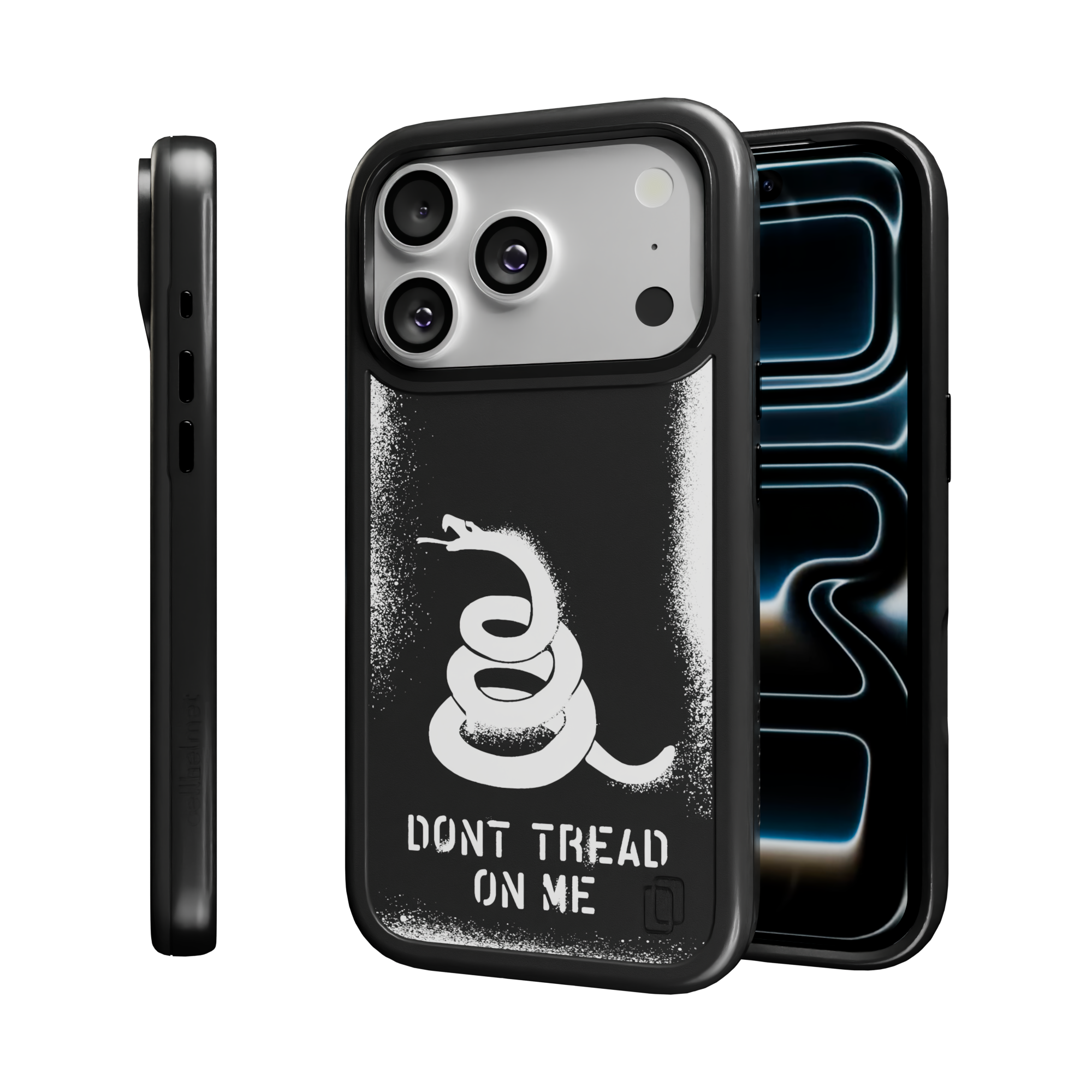 Patriot Collection - Gadsden Stencil for iPhone 17 Series Gadsen Stencil / iPhone 17 Pro / Black