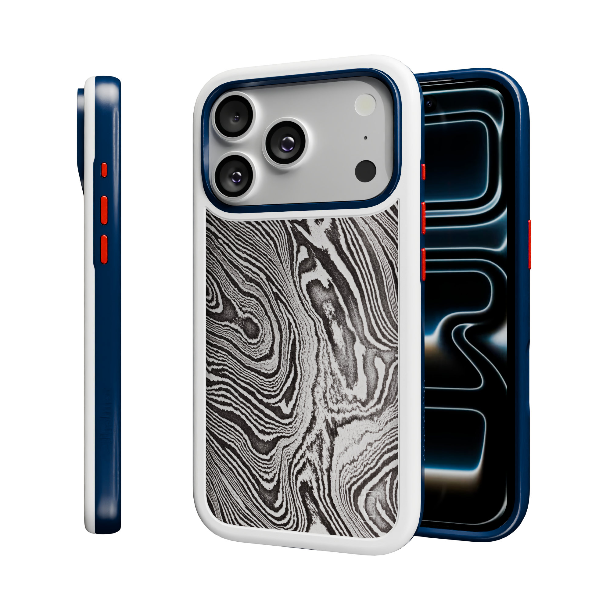 Patriot Collection - Damascus Steel for iPhone 17 Series Damascus Steel / iPhone 17 Pro / White