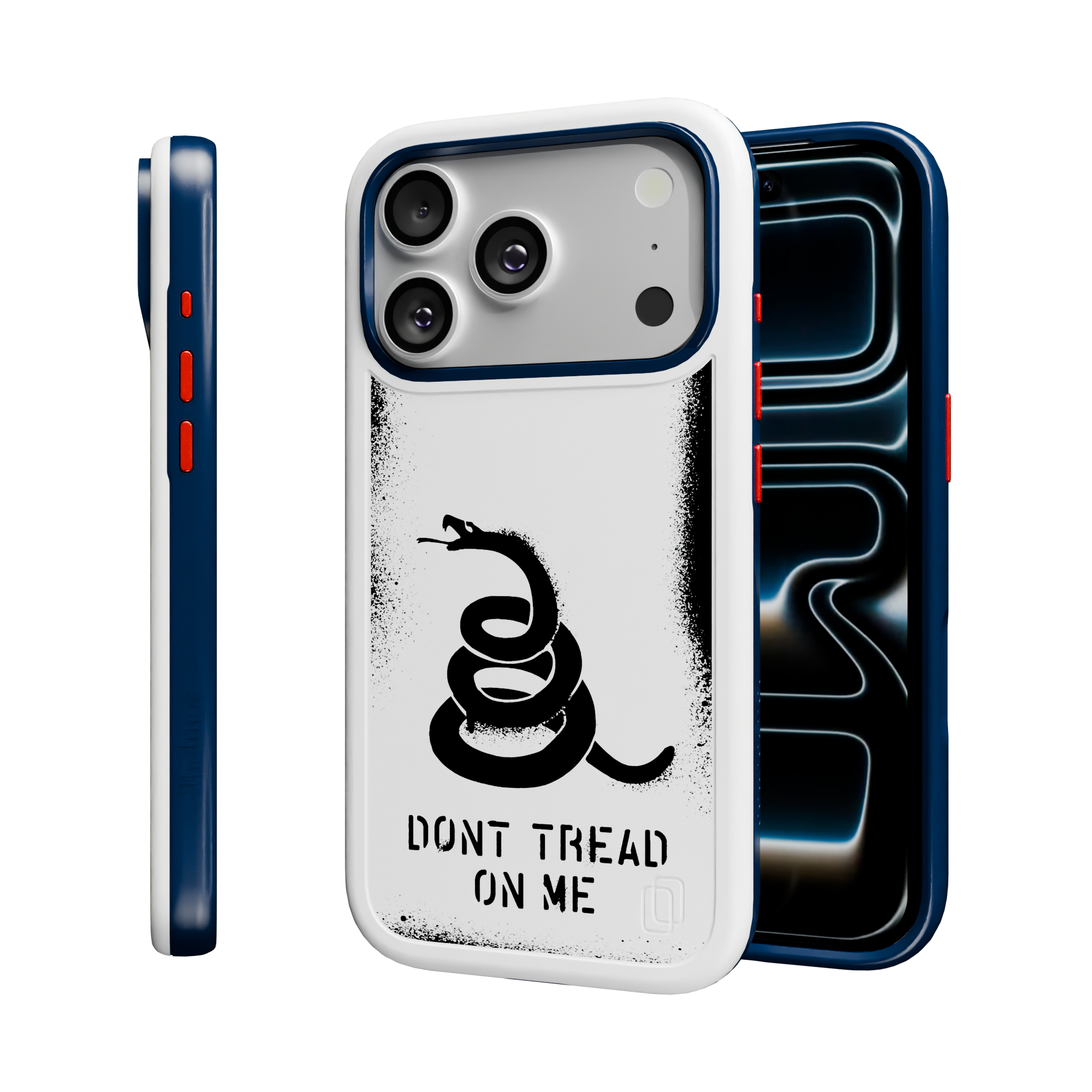 Patriot Collection - Gadsden Stencil for iPhone 17 Series Gadsen Stencil / iPhone 17 Pro / White