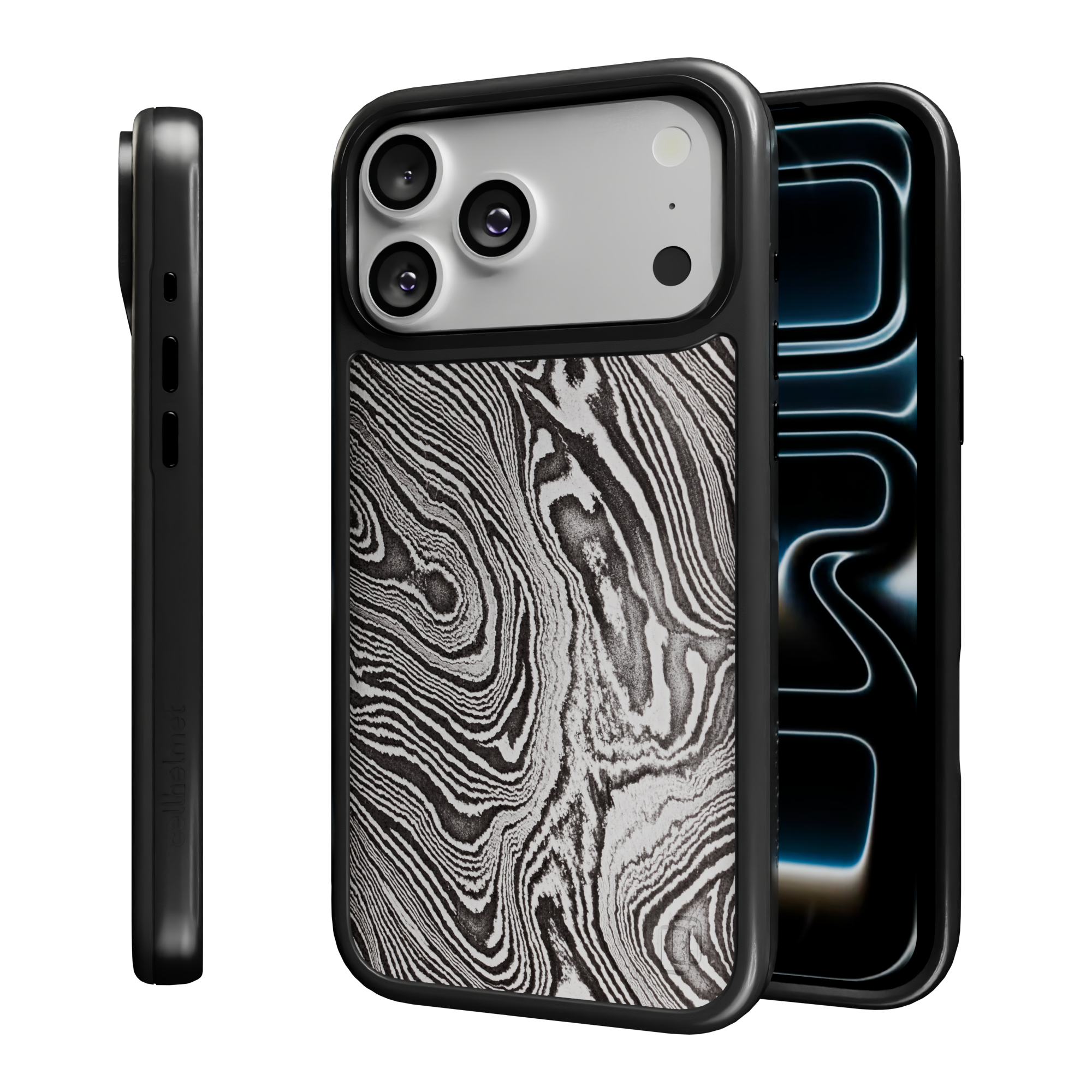Patriot Collection - Damascus Steel for iPhone 17 Series Damascus Steel / iPhone 17 Pro Max / Black