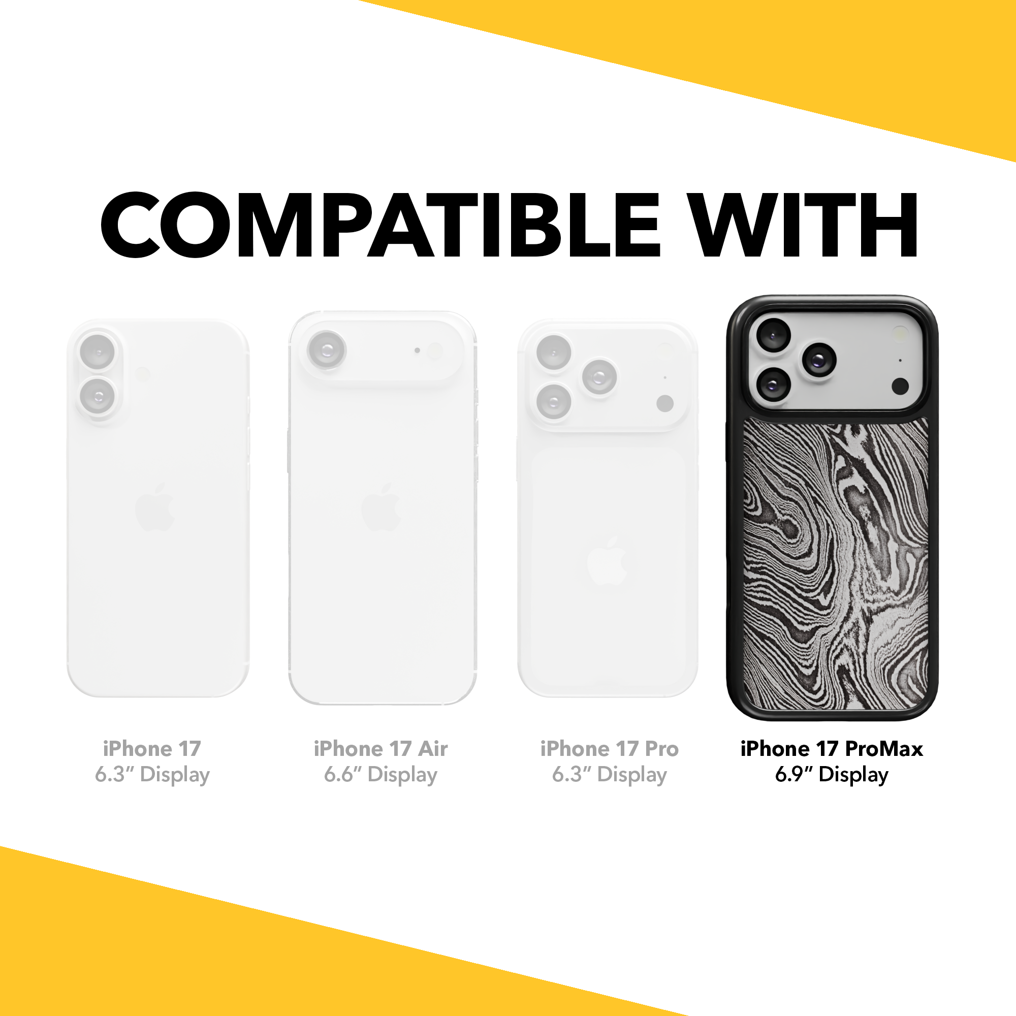 Patriot Collection - Damascus Steel for iPhone 17 Series Damascus Steel / iPhone 17 Pro Max / Black