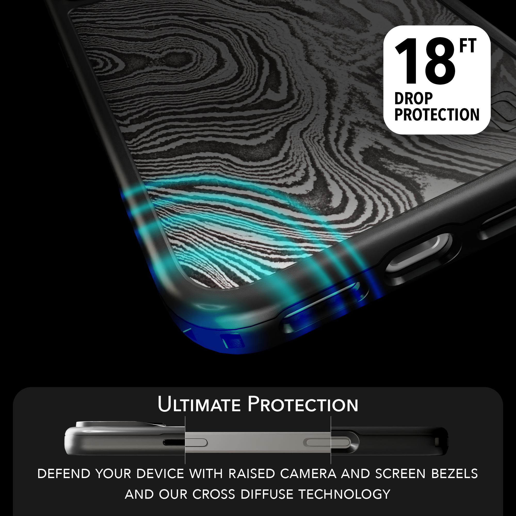 Patriot Collection - Damascus Steel for iPhone 17 Series Damascus Steel / iPhone 17 Pro Max / Black