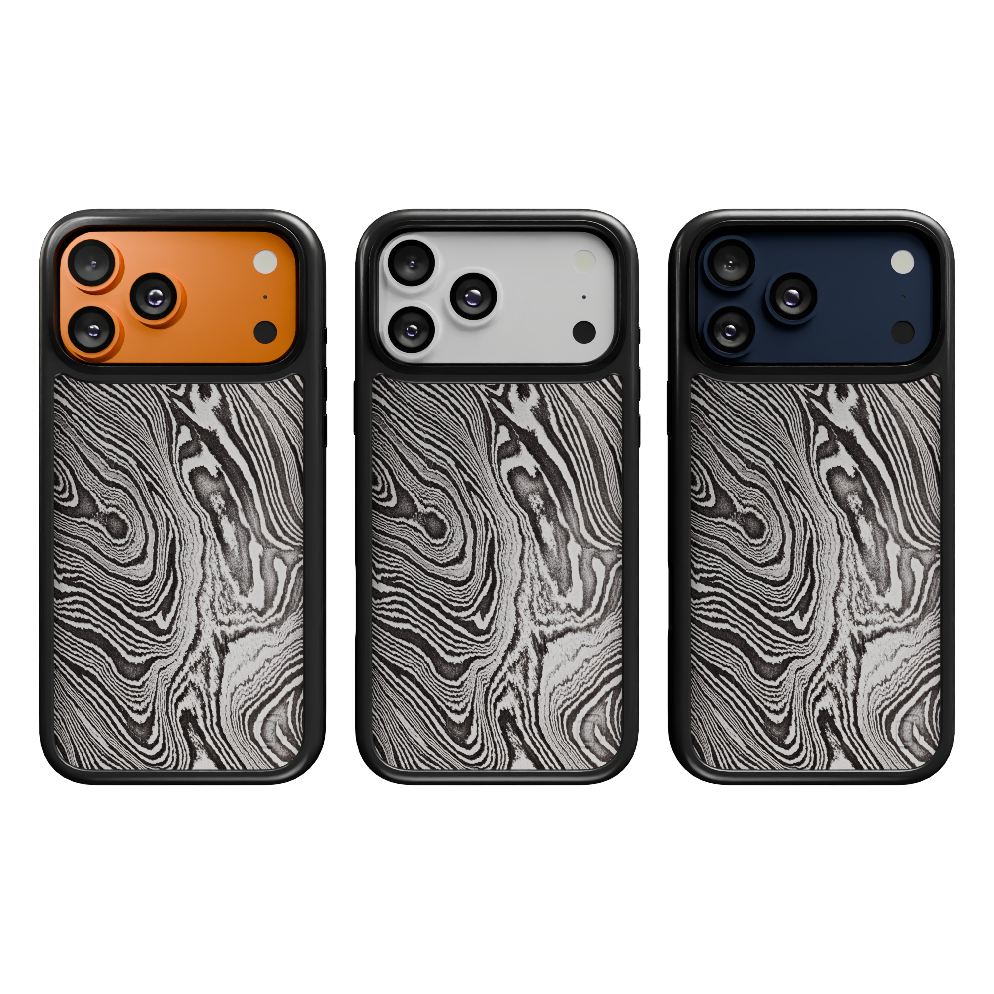 Patriot Collection - Damascus Steel for iPhone 17 Series Damascus Steel / iPhone 17 Pro Max / Black