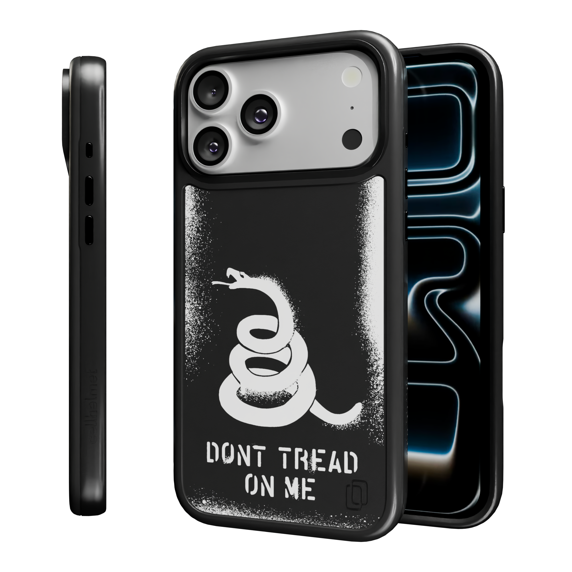 Patriot Collection - Gadsden Stencil for iPhone 17 Series Gadsen Stencil / iPhone 17 Pro Max / Black
