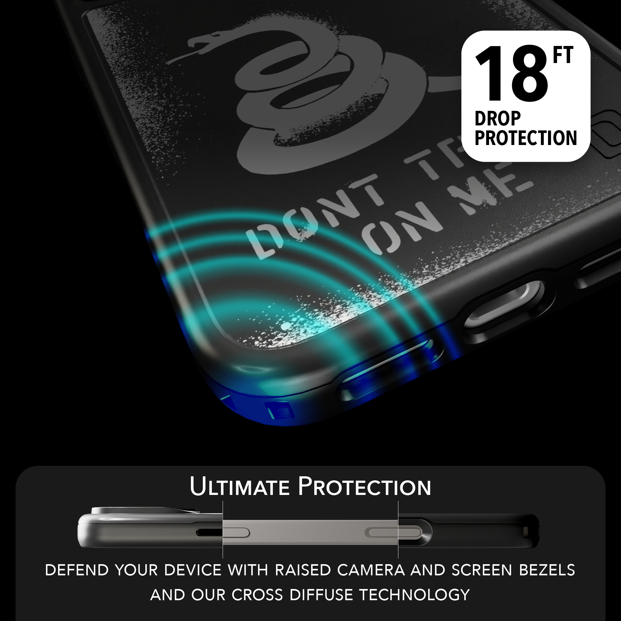 Patriot Collection - Gadsden Stencil for iPhone 17 Series Gadsen Stencil / iPhone 17 Pro Max / Black