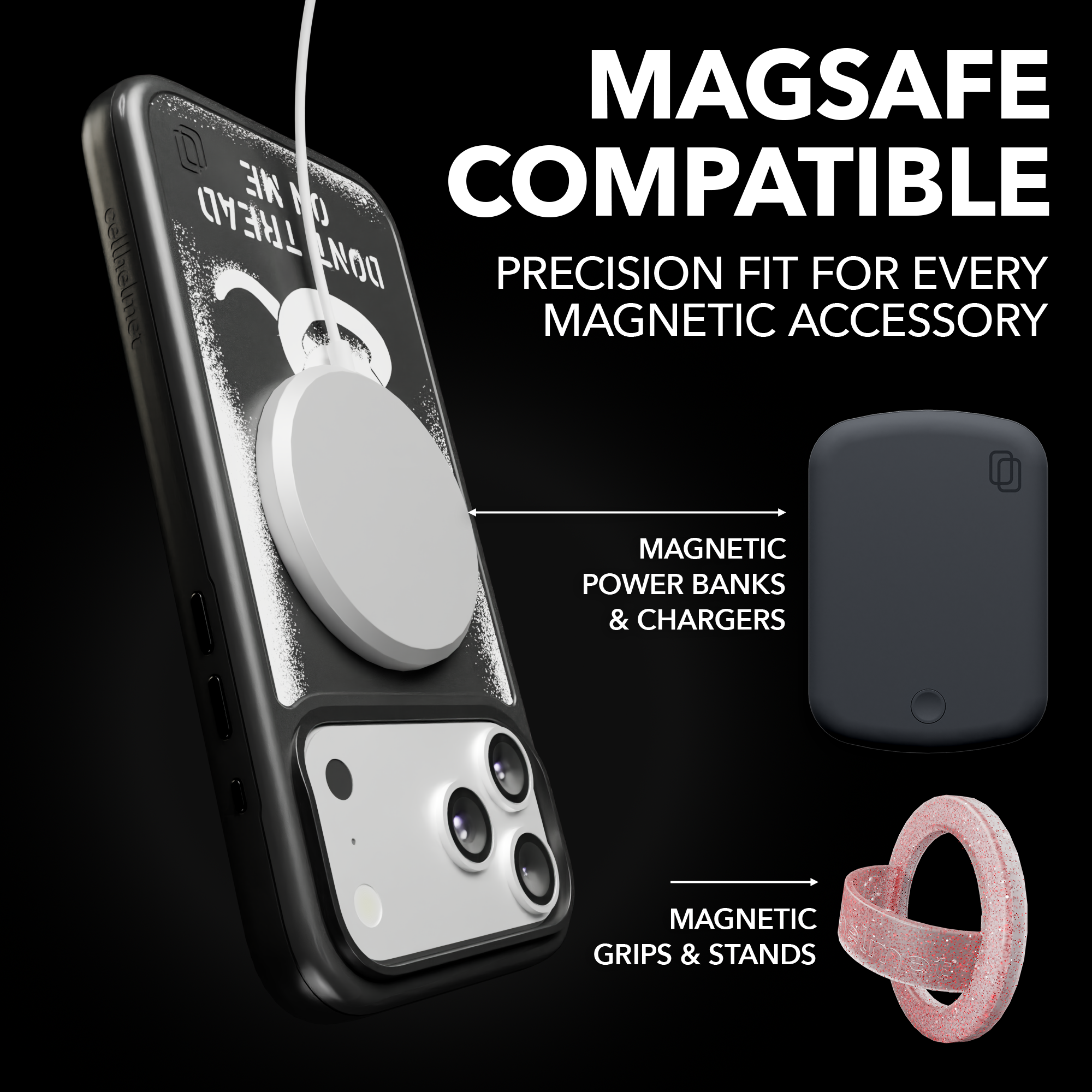 Patriot Collection - Gadsden Stencil for iPhone 17 Series Gadsen Stencil / iPhone 17 Pro Max / Black