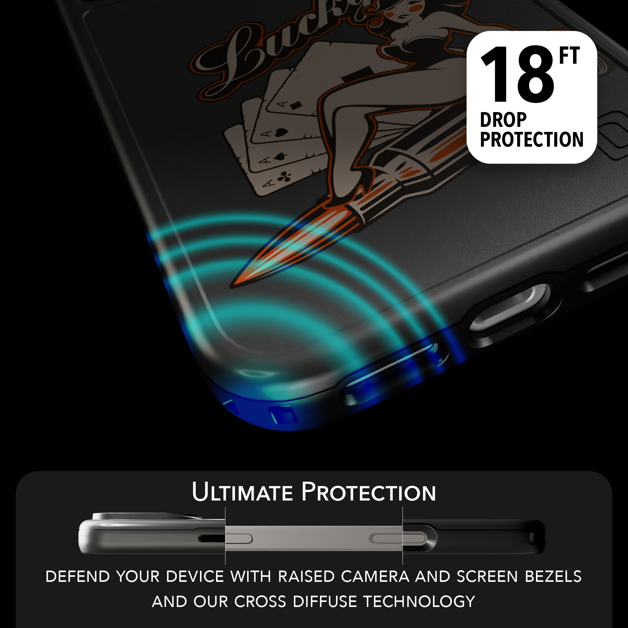 Patriot Collection - Lady Luck for iPhone 17 Series Lady Luck / iPhone 17 Pro Max / Black