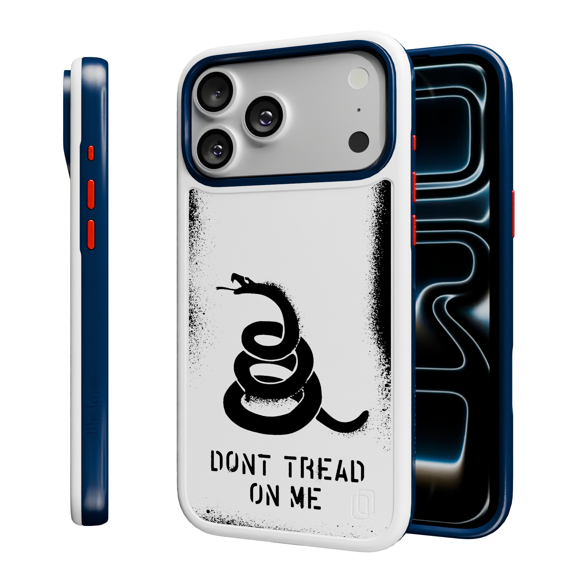 Patriot Collection - Gadsden Stencil for iPhone 17 Series Gadsen Stencil / iPhone 17 Pro Max / White