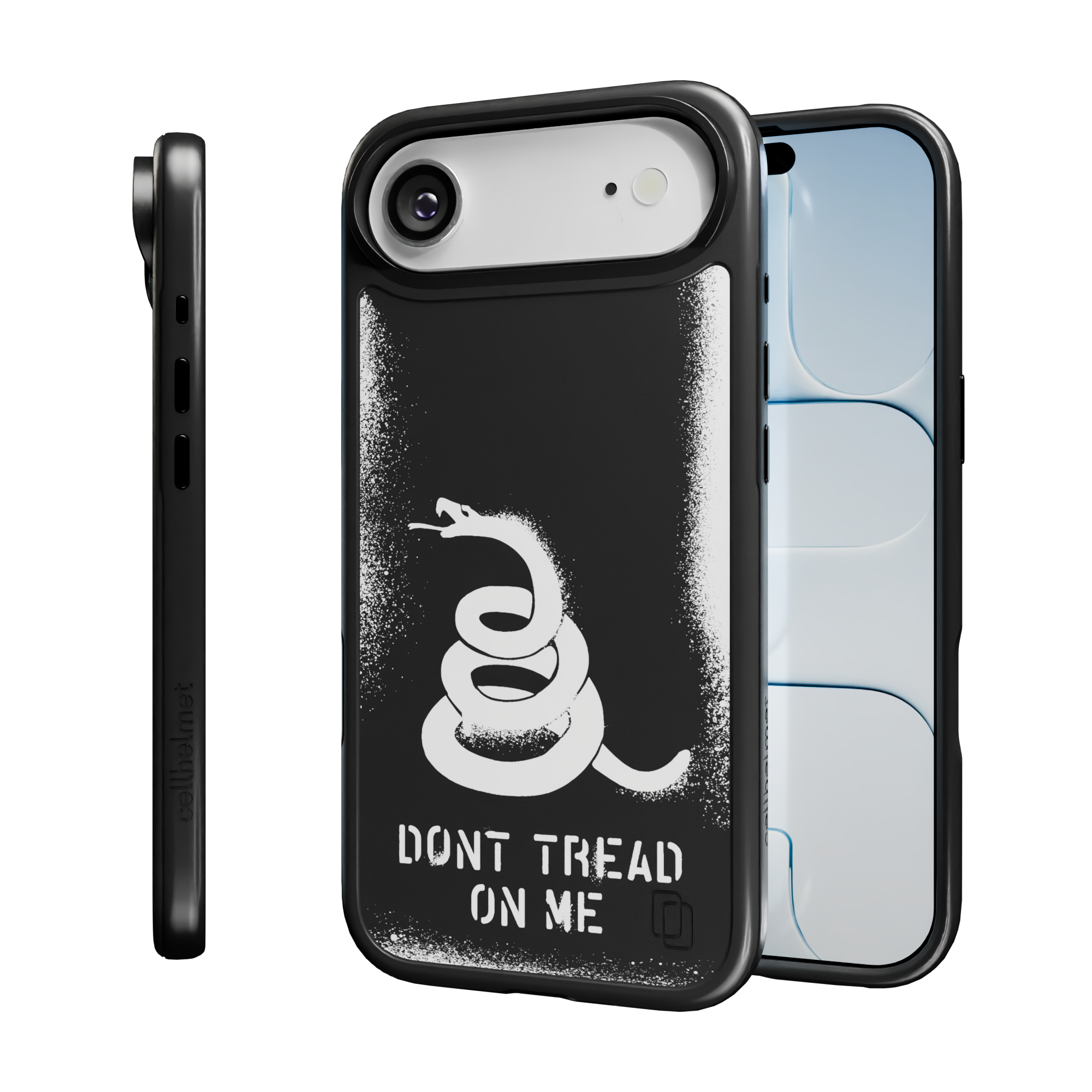 Patriot Collection - Gadsden Stencil for iPhone 17 Series Gadsen Stencil / iPhone Air / Black