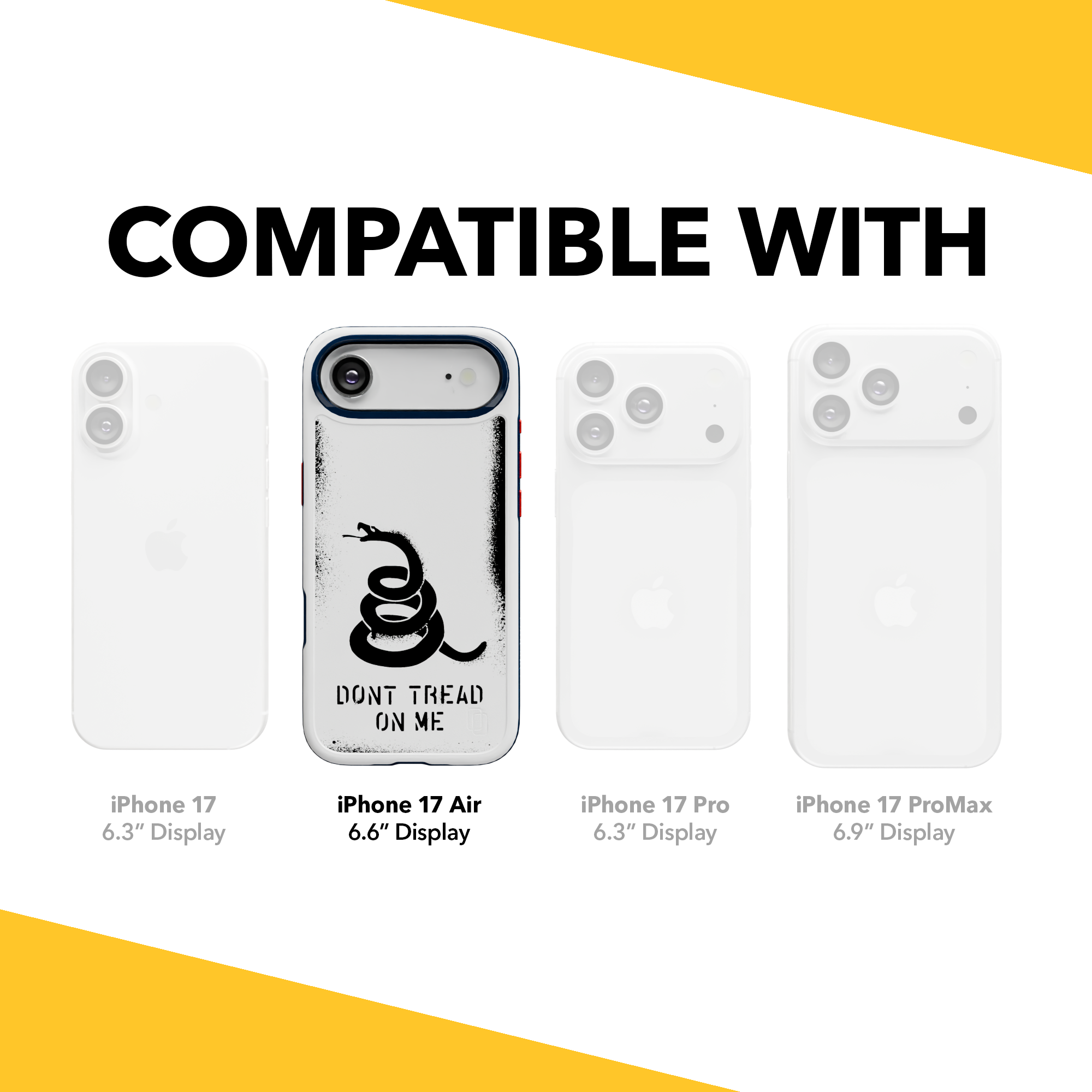 Patriot Collection - Gadsden Stencil for iPhone 17 Series Gadsen Stencil / iPhone Air / White