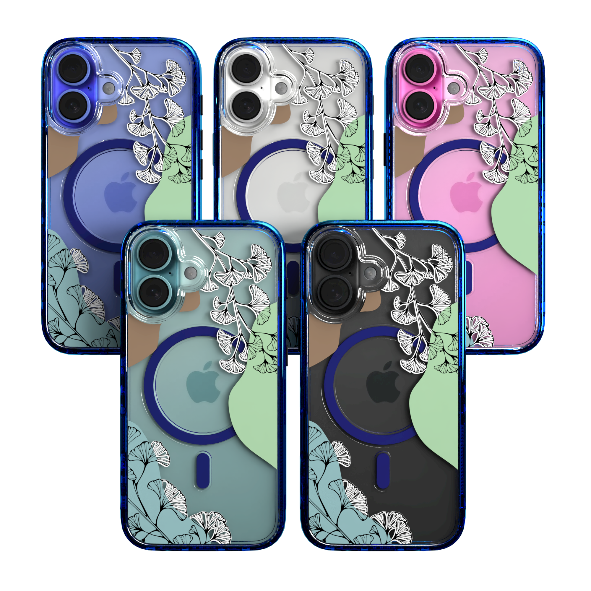 iPhone 16 Series | MagSafe | Botanical Fusion Abstract Case | Green Spring Fields Spring / iPhone 16 / Blue