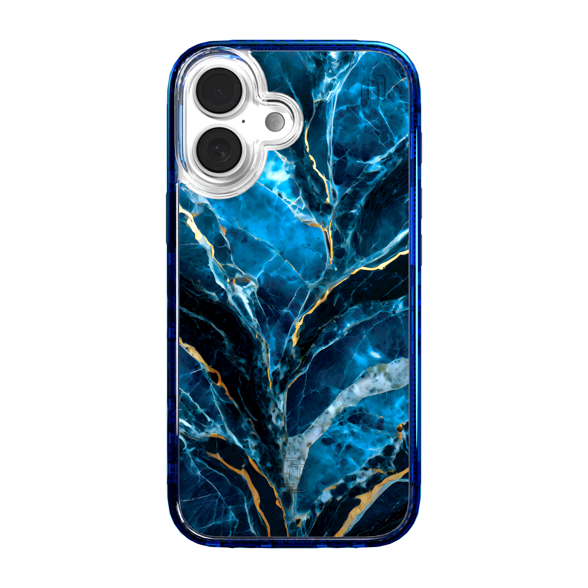 iPhone 16 Series | MagSafe | Stone Beauty Case Collection | Deep Sea Blue & Gold Marble Deep Sea / iPhone 16 / Blue
