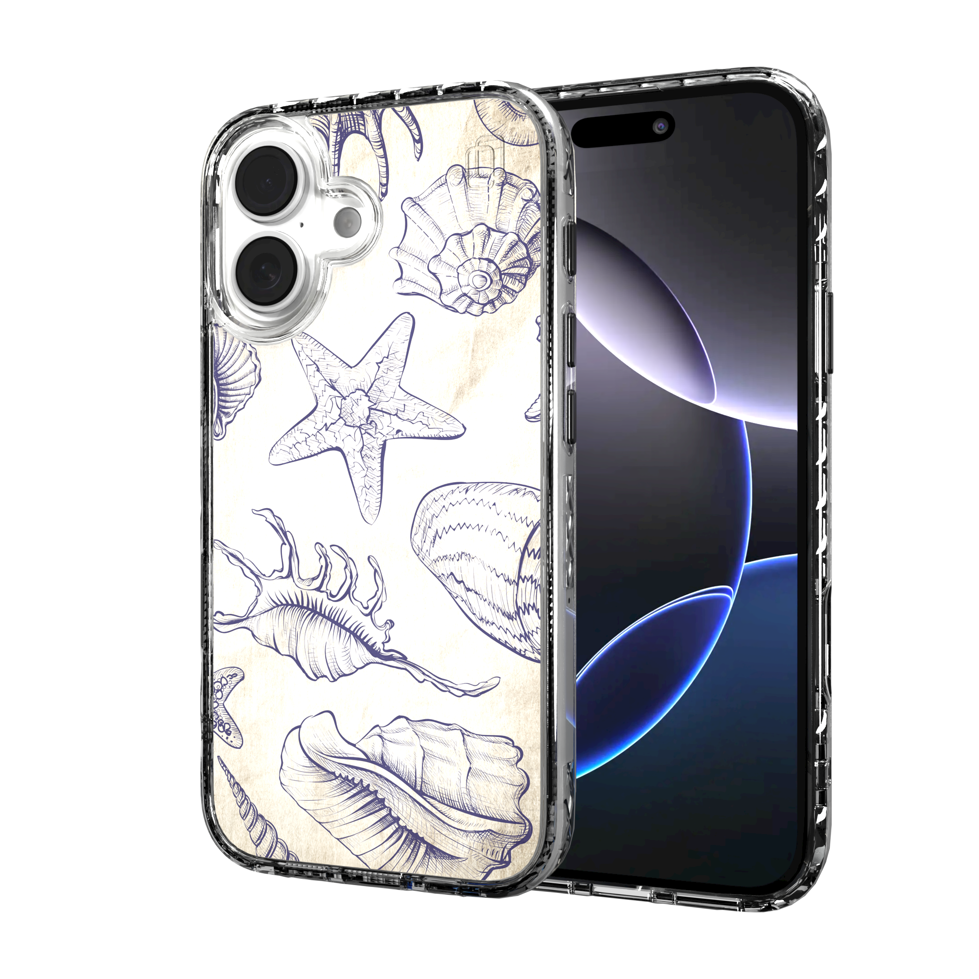 iPhone 16 Series | MagSafe | Coastal Case Collection | Seashells Sketches Coastal Seashell / iPhone 16 / Clear