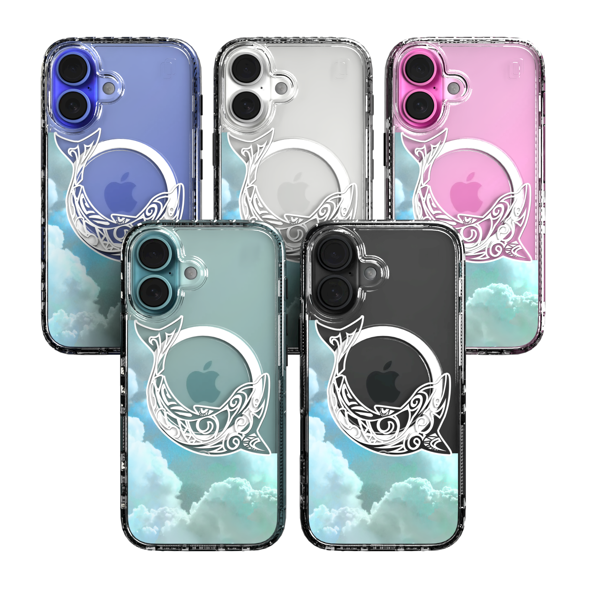 iPhone 16 Series | MagSafe | Coastal Case Collection | White & Teal Dolphine Dolphin / iPhone 16 / Clear
