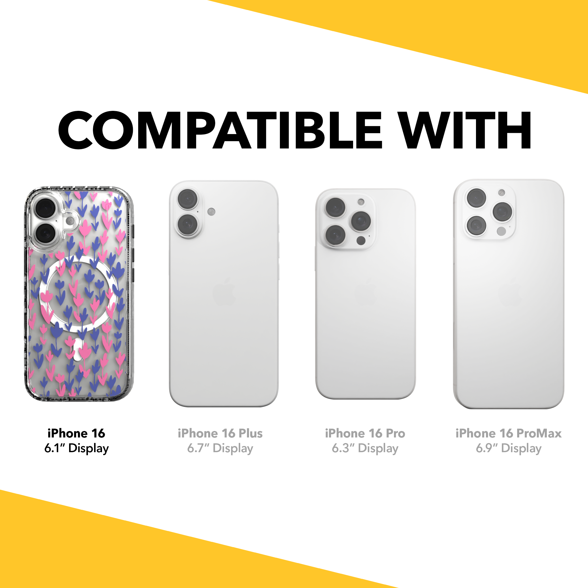 iPhone 16 Series | MagSafe | Flower Case Collection | Pink & Purple Pastel Blooms Pastel Bloom / iPhone 16 / Clear