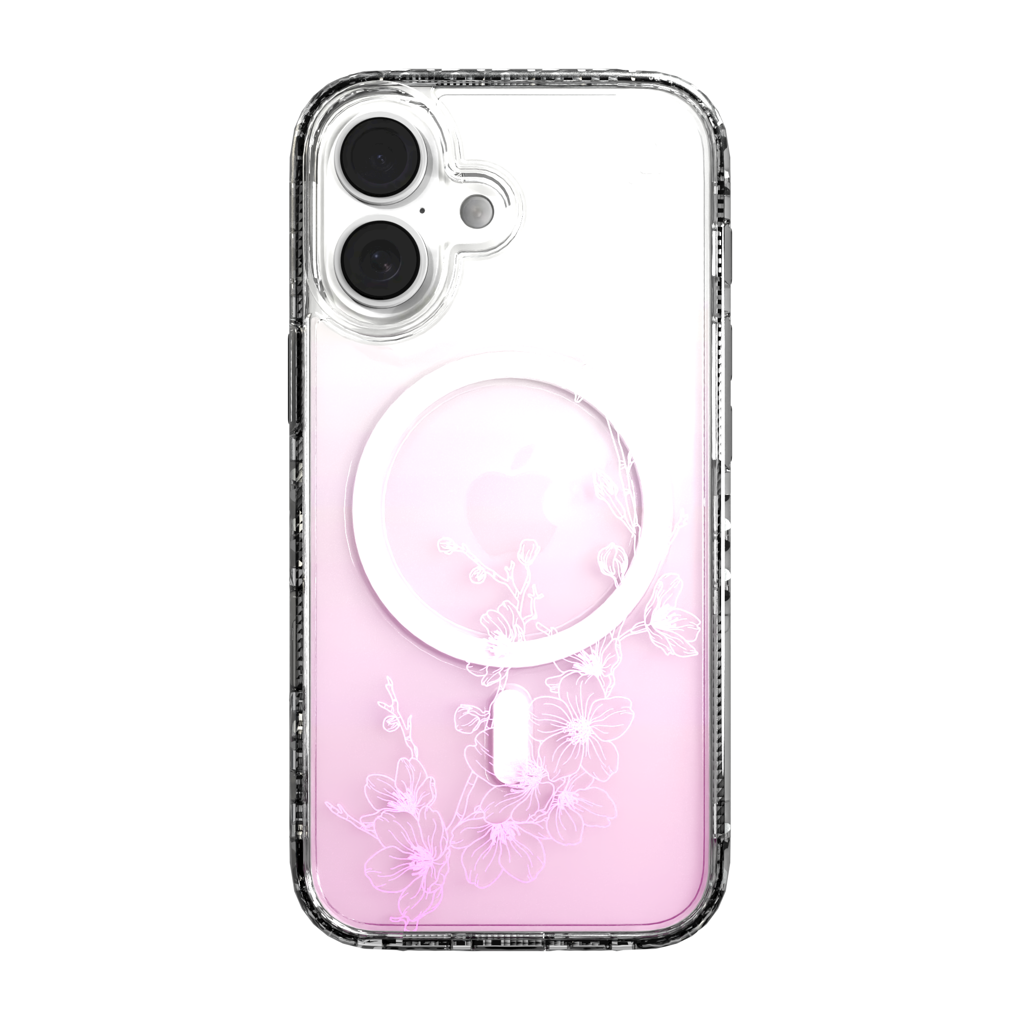 iPhone 16 Series | MagSafe | Ombre Bouquet Case Collection | Ballet Blush Pink Ballet Blush / iPhone 16 / Clear