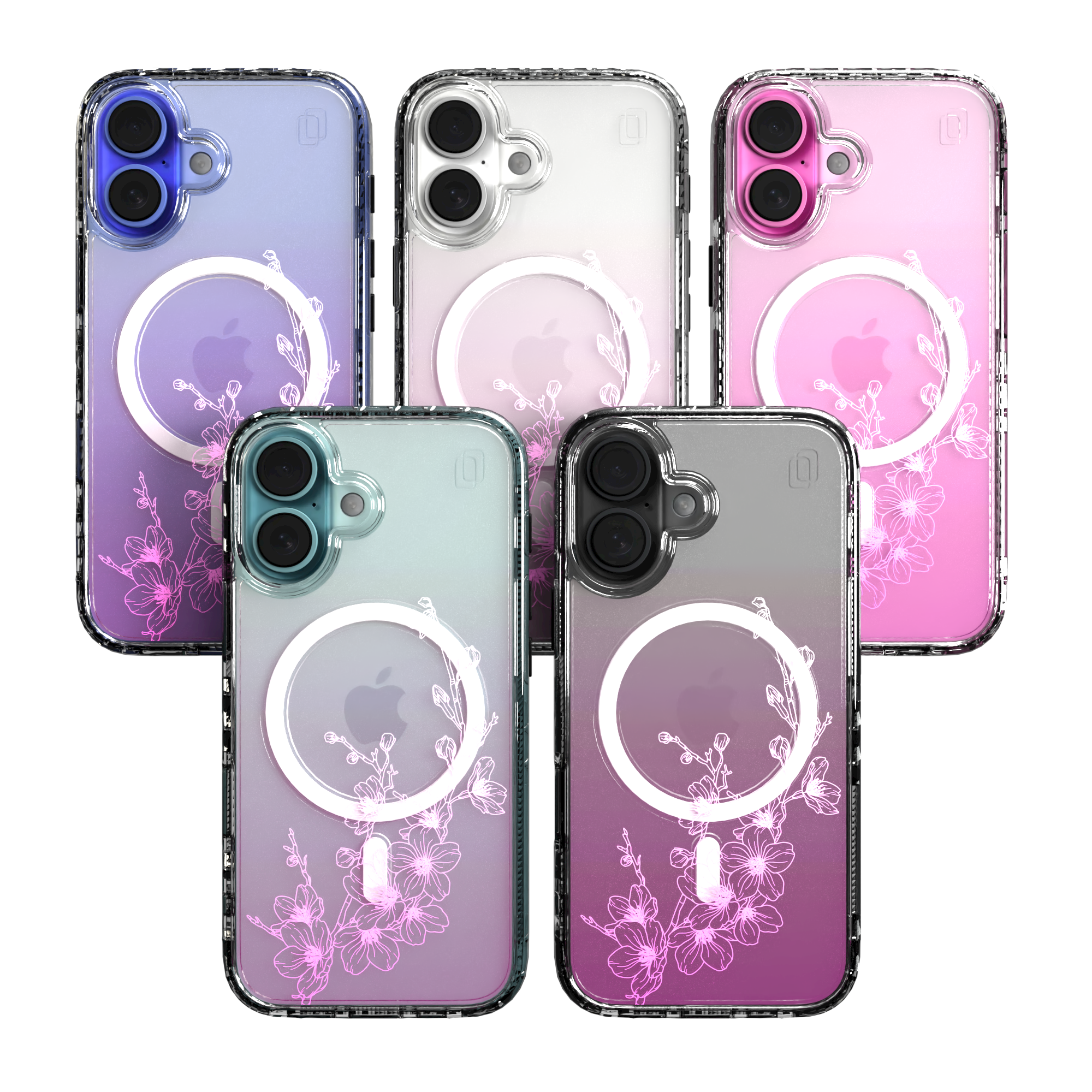 iPhone 16 Series | MagSafe | Ombre Bouquet Case Collection | Ballet Blush Pink Ballet Blush / iPhone 16 / Clear