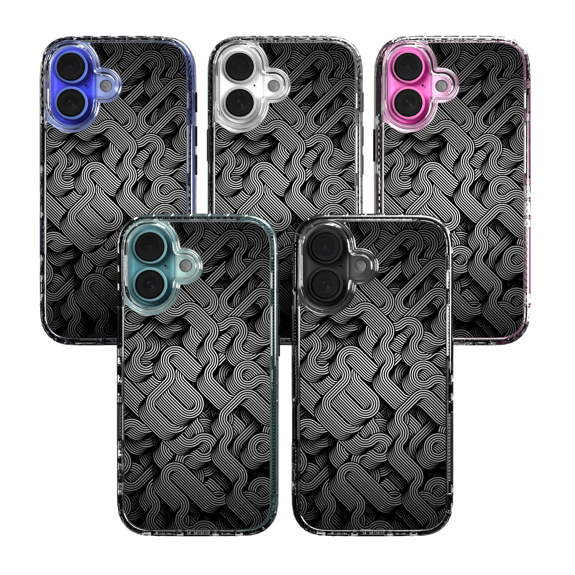 iPhone 16 Series | MagSafe | Monochromatic Case Designs | Black & White Dimensions Black & White Dimensions / iPhone 16 / Clear