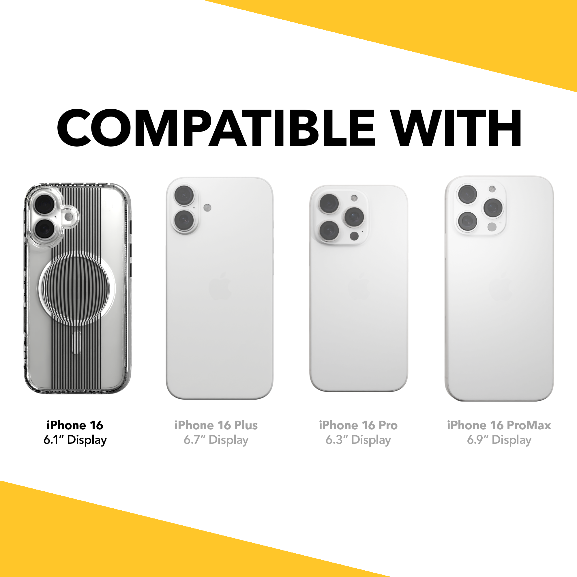 iPhone 16 Series | MagSafe | Monochromatic Case Designs | Gravity Sphere Gravity / iPhone 16 / Clear