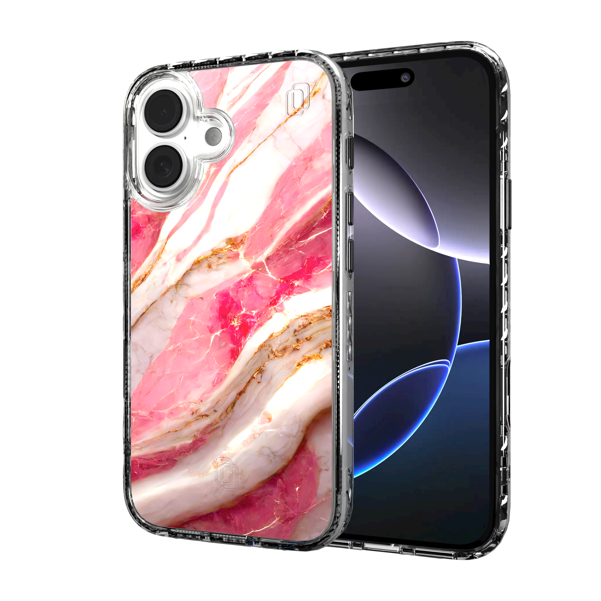 iPhone 16 Series | MagSafe | Stone Beauty Case Collection | New Dawn Pink, White & Gold Marble New Dawn / iPhone 16 / Clear